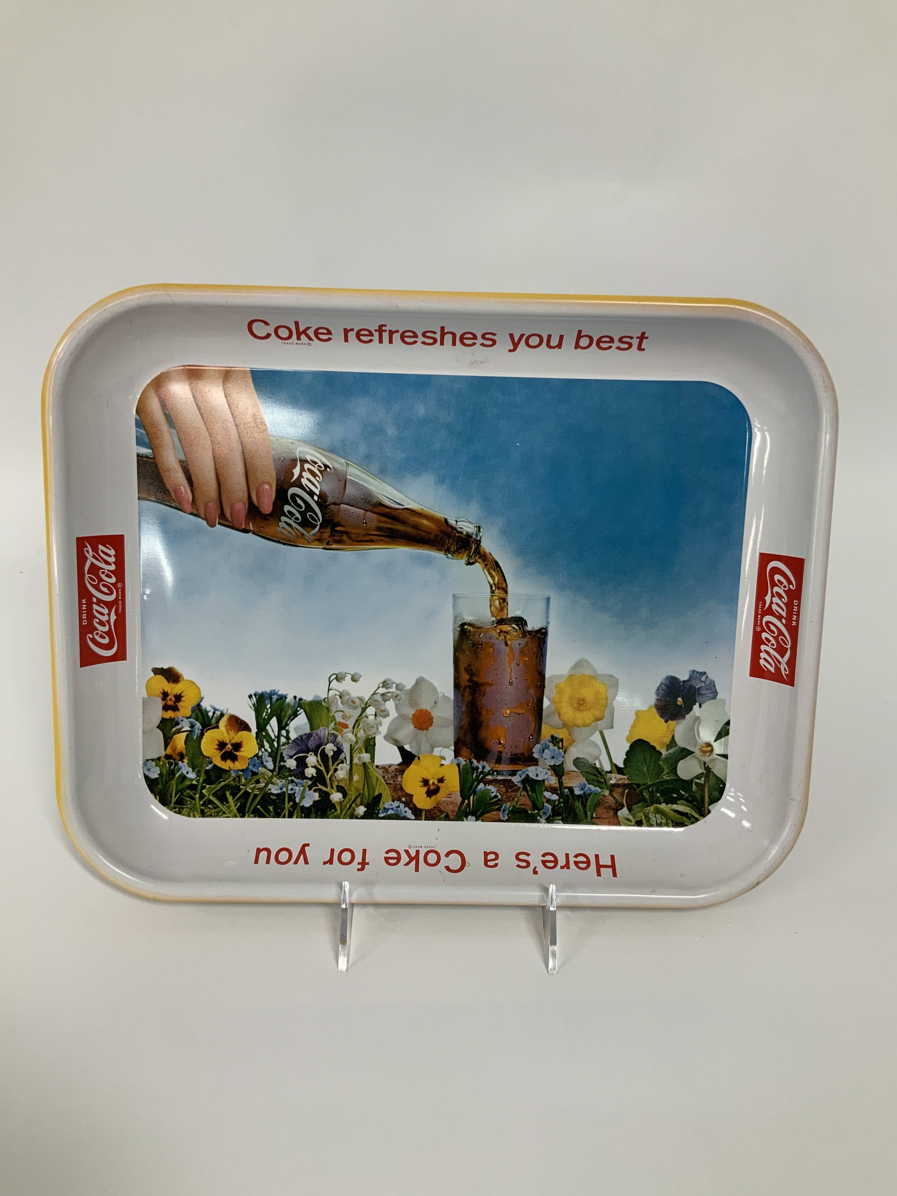 1961 Coca-Cola Pansy Garden Serving Tray Auction