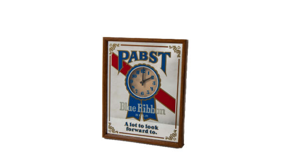 Pabst Blue Ribbon Single-Sided Mirror Clock Advertisement Auction