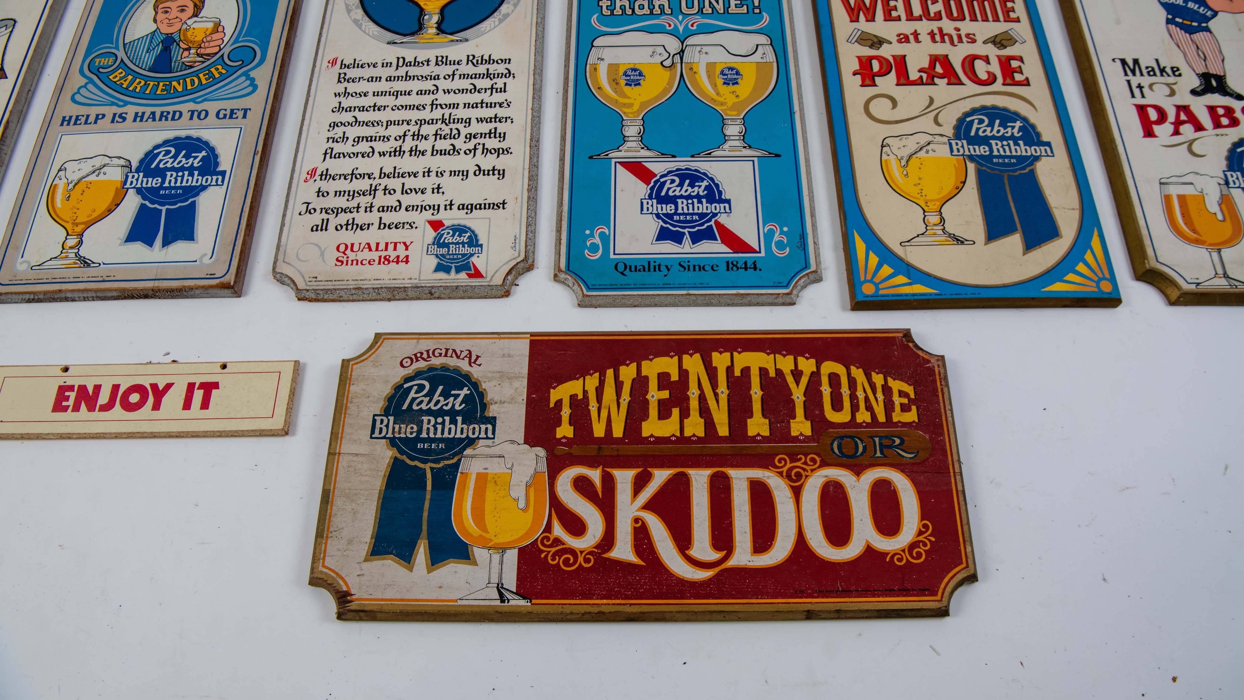 Pabst Blue Ribbon Single-Sided Wood Signs Auction | Mecum On