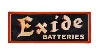 Exide Batteries Single-Sided Tin Sign Auction | Mecum On Time