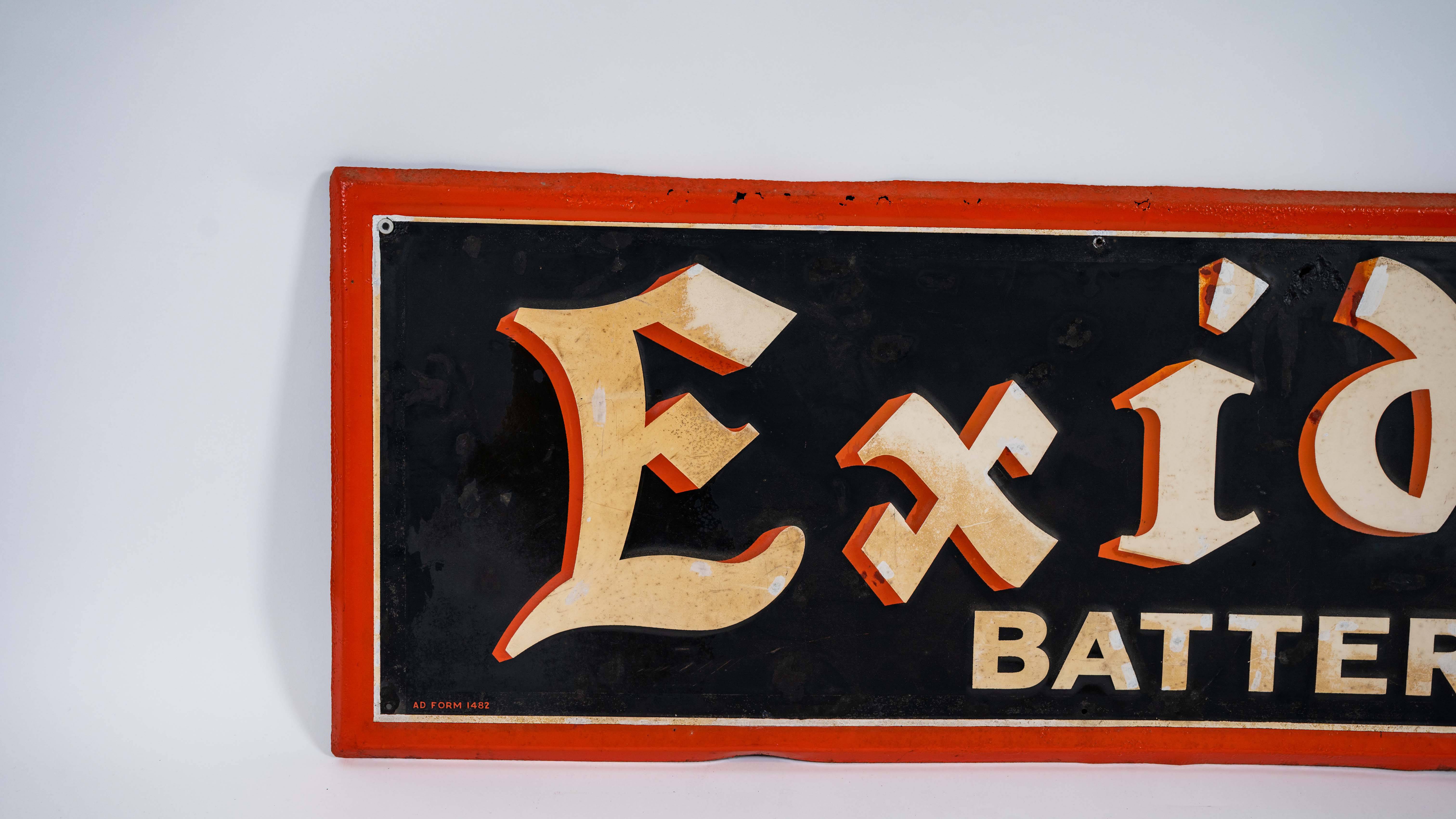 Exide Batteries Single-Sided Tin Sign Auction | Mecum On Time