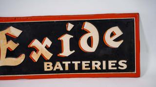 Exide Batteries Single-Sided Tin Sign Auction | Mecum On Time