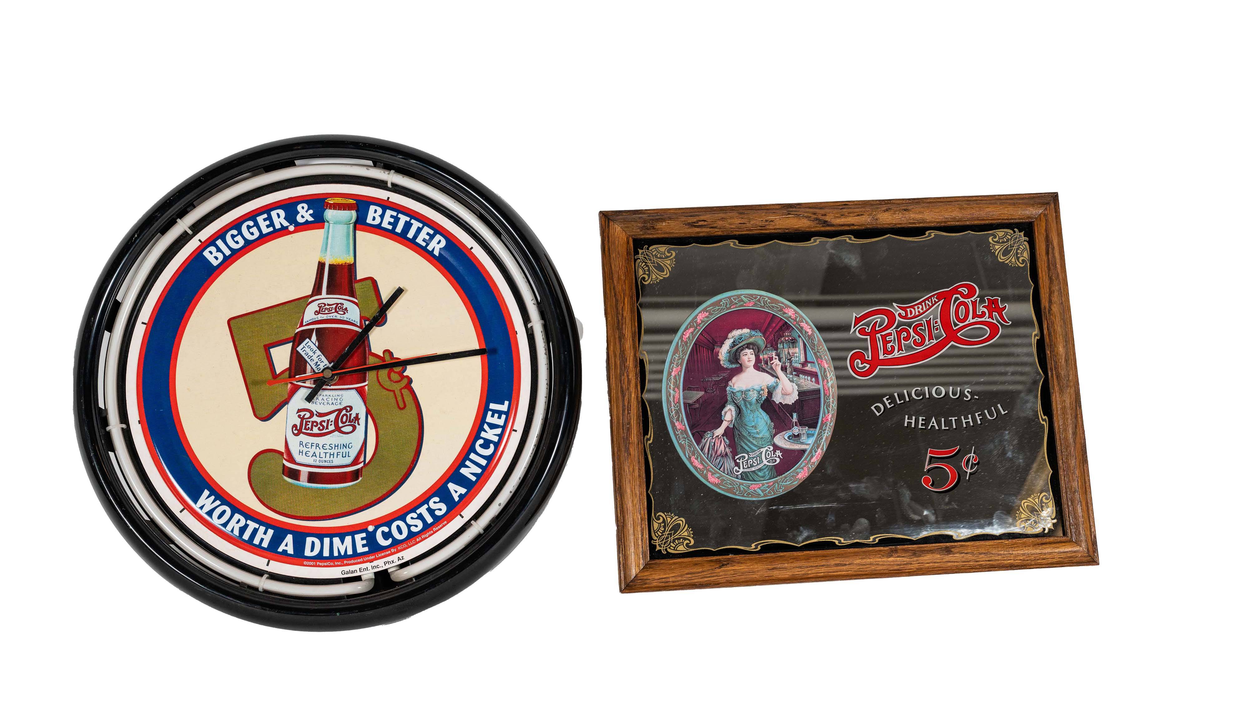 2001 Pepsi-Cola Clock & Mirror Auction | Mecum On Time