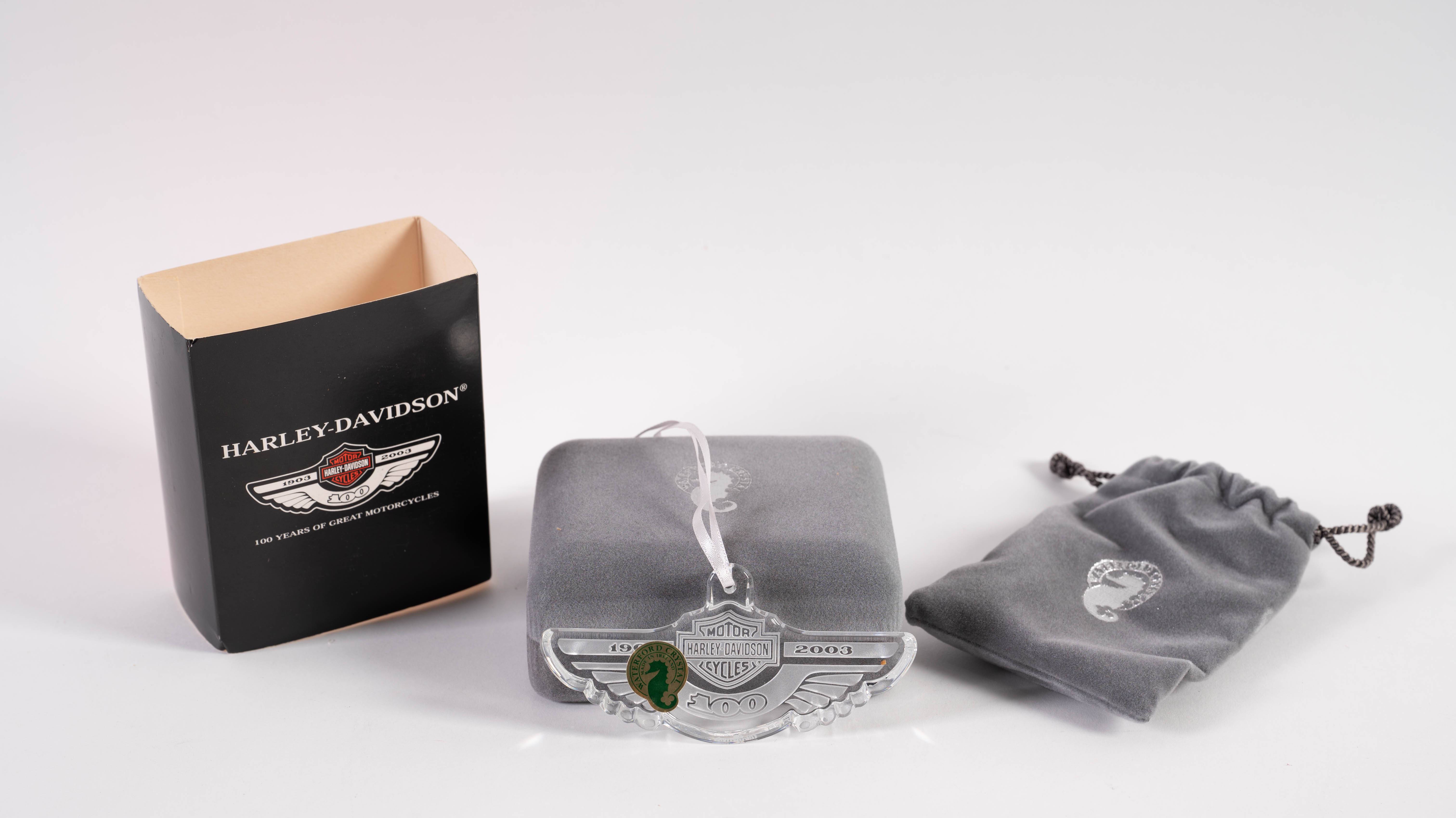 Harley-Davidson 100th Anniversary Waterford Crystal Ornament 