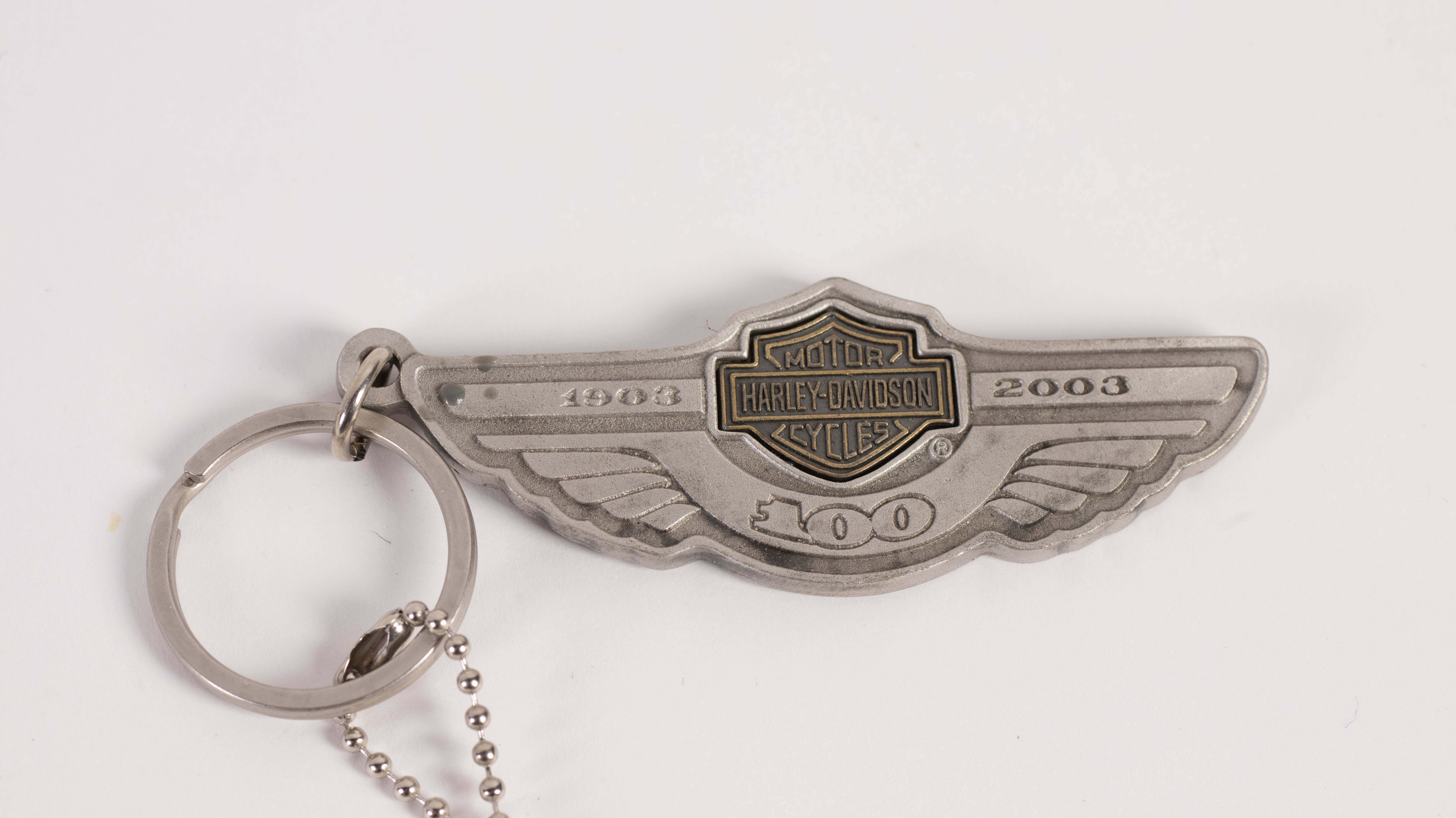 Harley-Davidson 100th Anniversary Bar & Shield Keychain and