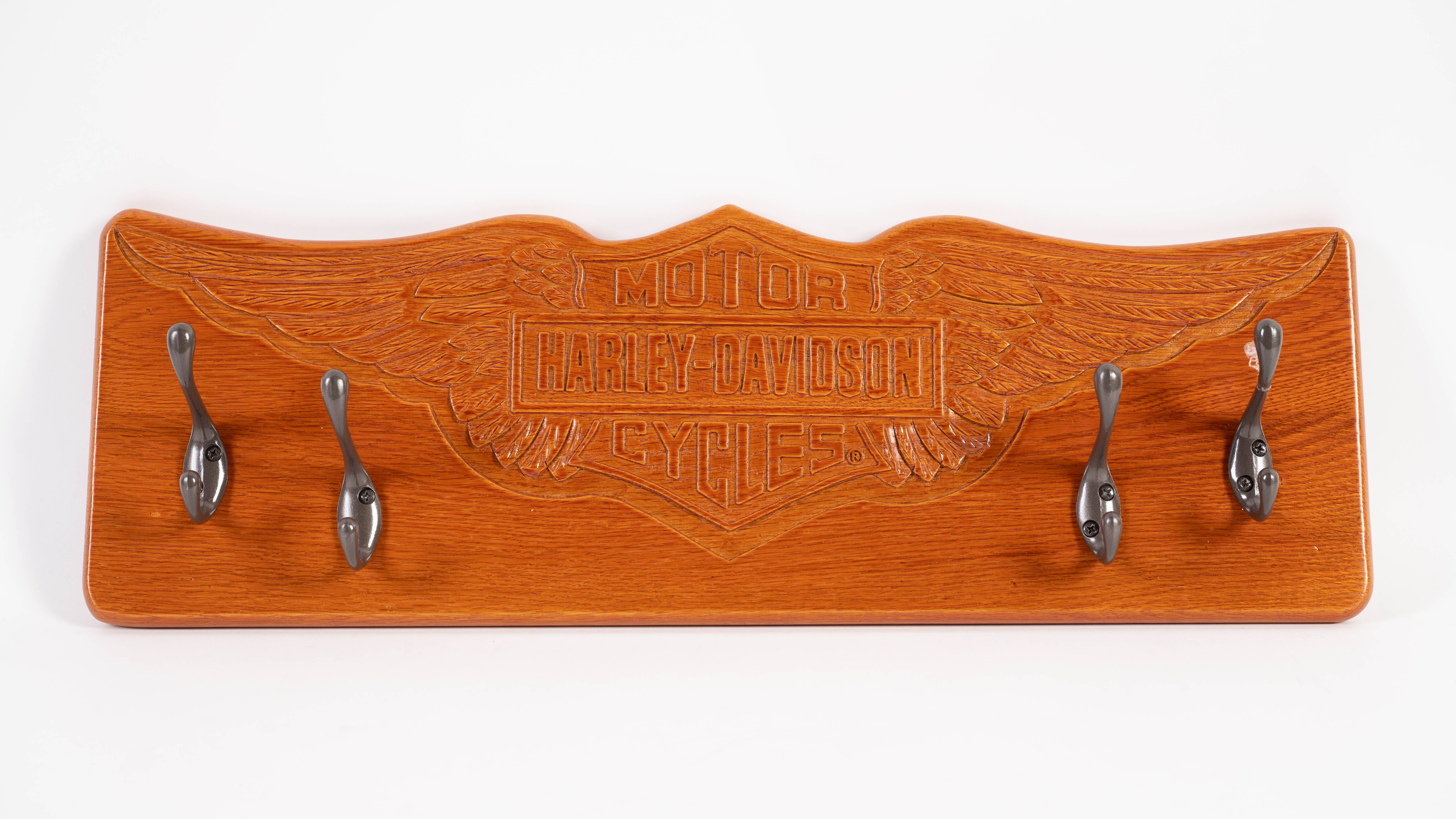ヴィンテージ　Harley-Davidson木製ラック 2004 Harley-Davidson Hand Carved Wall-Mounted Coat Rack with Hooks