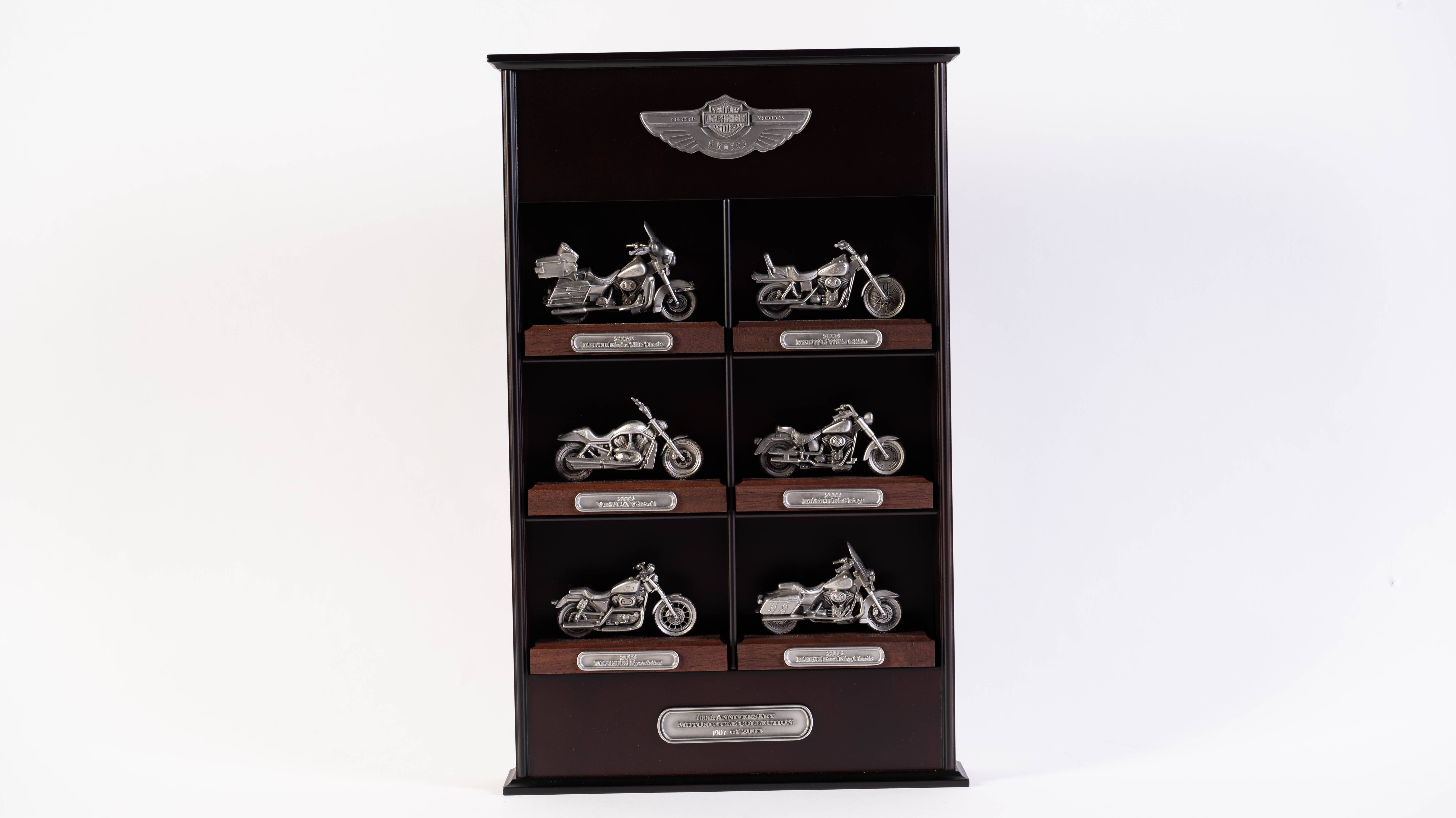 Harley-Davidson 100th Anniversary Pewter Model Set with Display