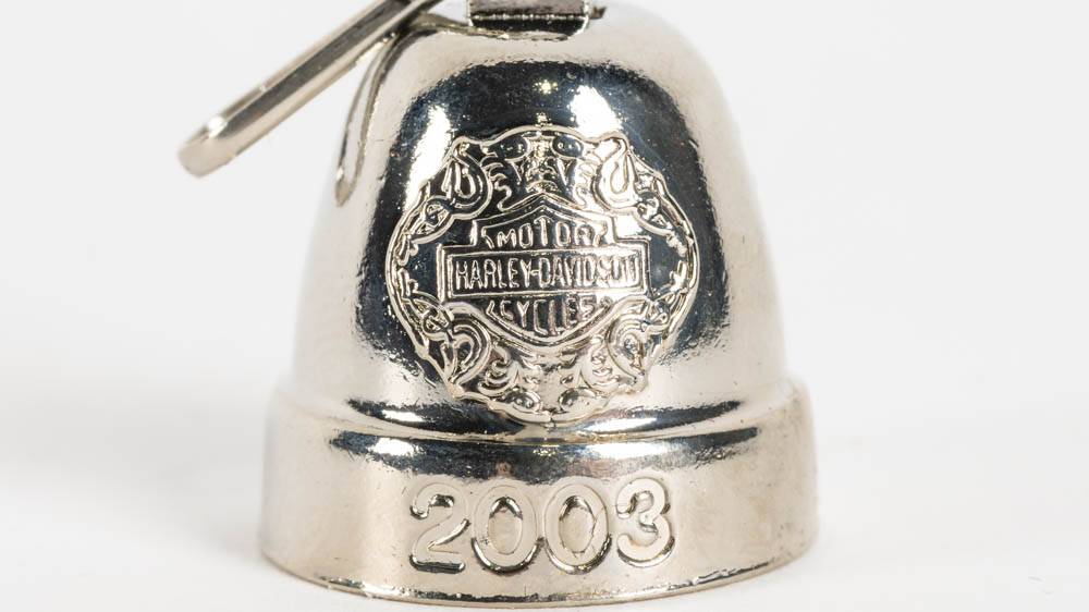 2003 Harley-Davidson 100th Anniversary Holiday Glass Bell