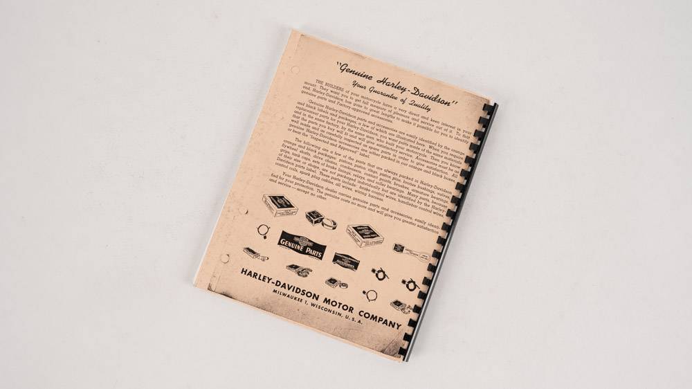 Harley-Davidson 1940-1950s: Spare Parts Catalog Copies Auction