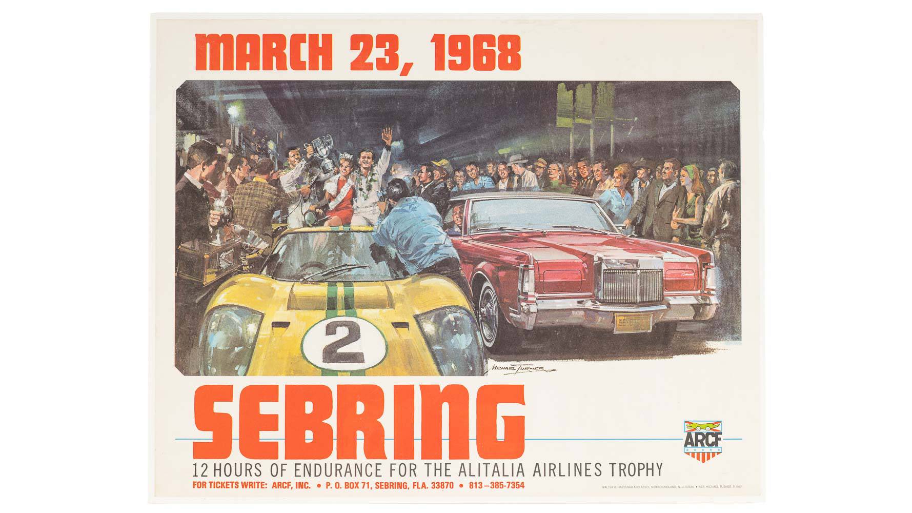 洋書 SEBRING 12 Hours of Sebring, Race Poster, Artwork by Michael Turner