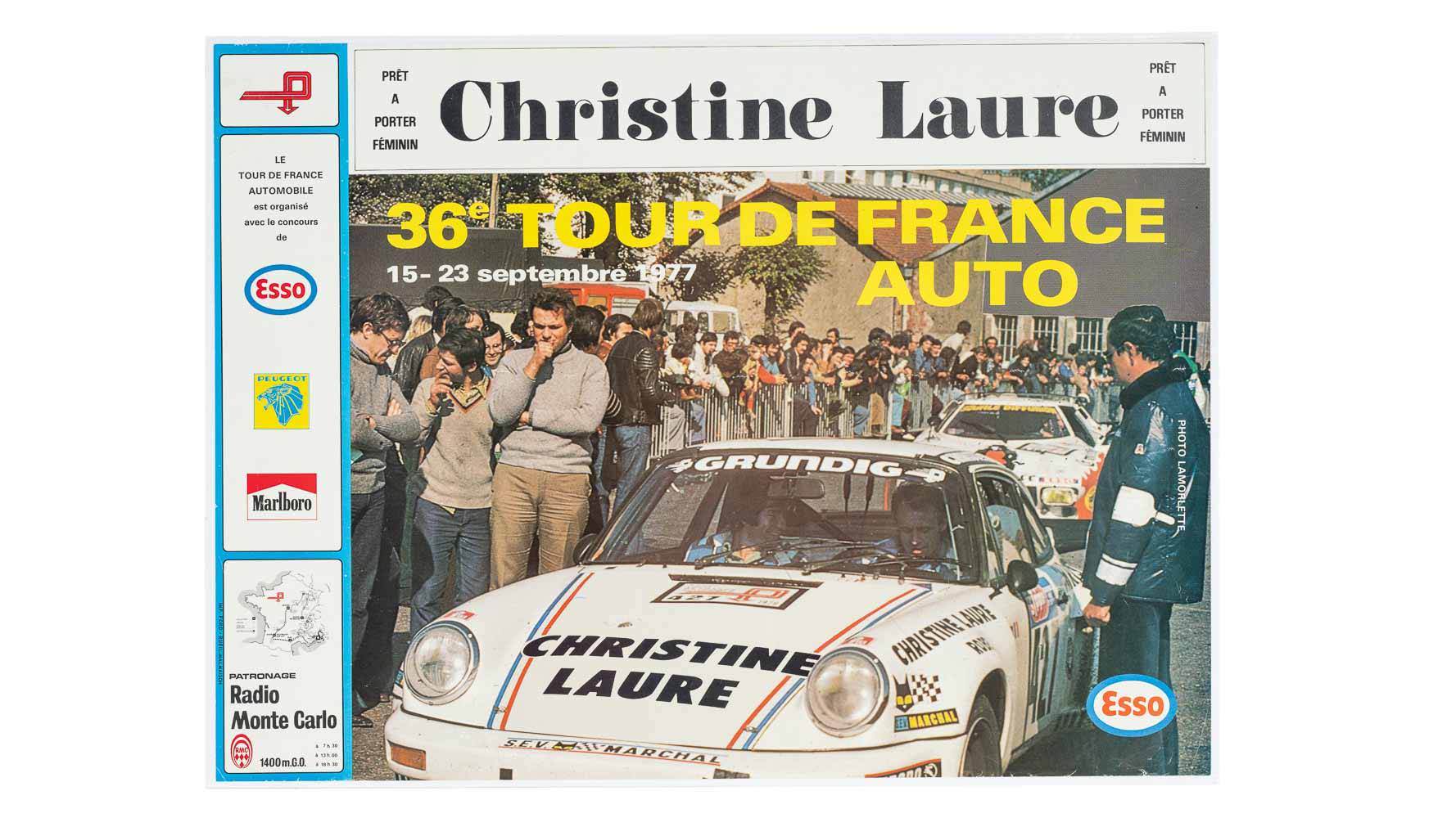 1977 Christine Laure, 36e Tour De France Auto Race Poster Auction 