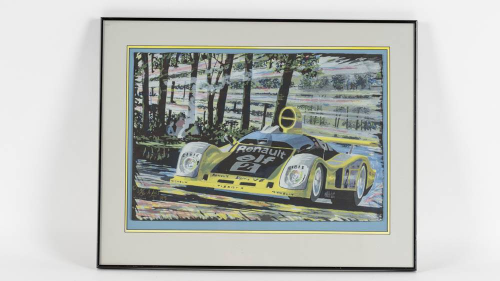 1989 Artwork of the Renault Alpine A442 Serigraph No. 34/36