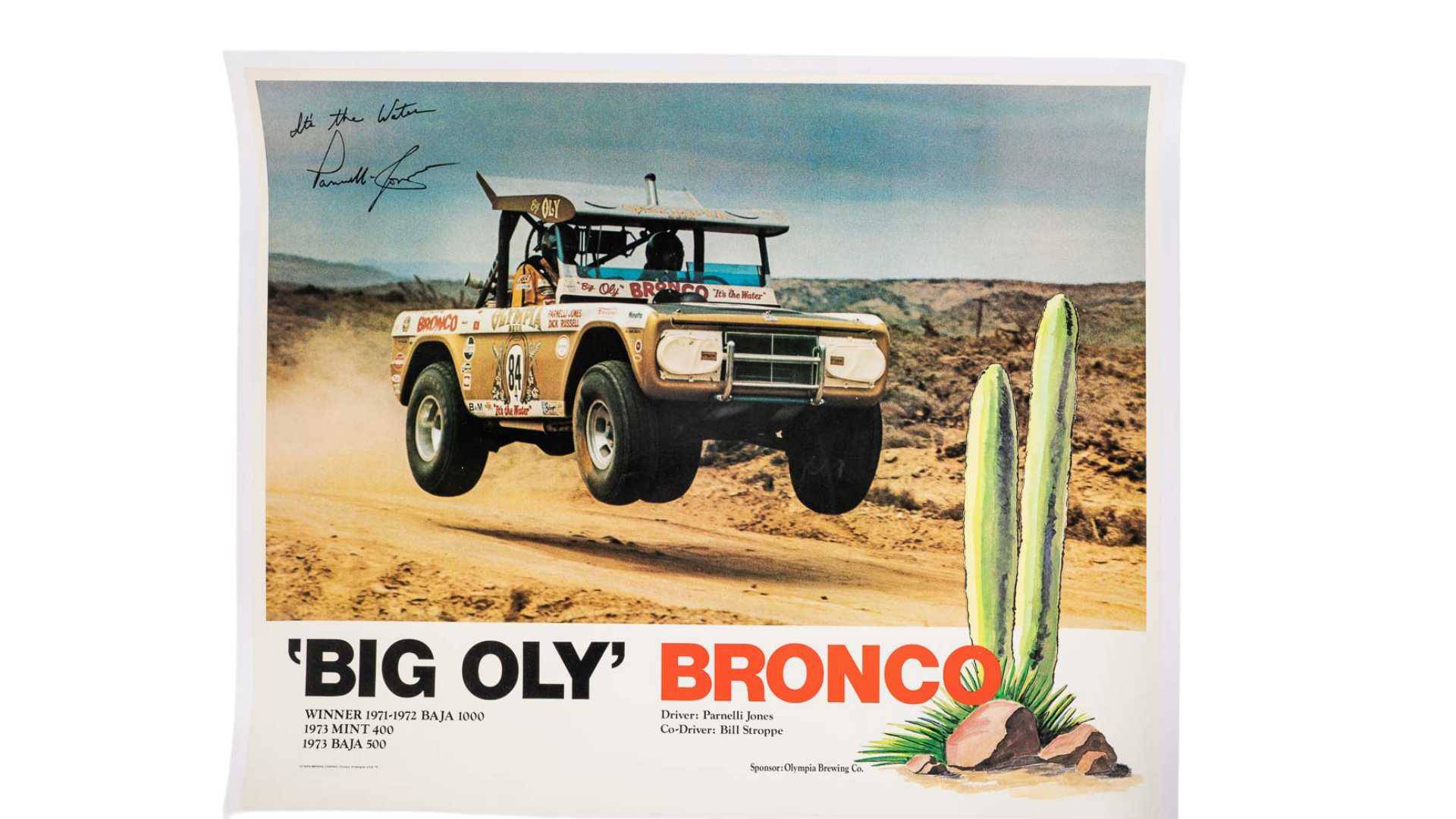 Original, Very Rare Big Oly' Bronco Poster, Featuring Parnelli