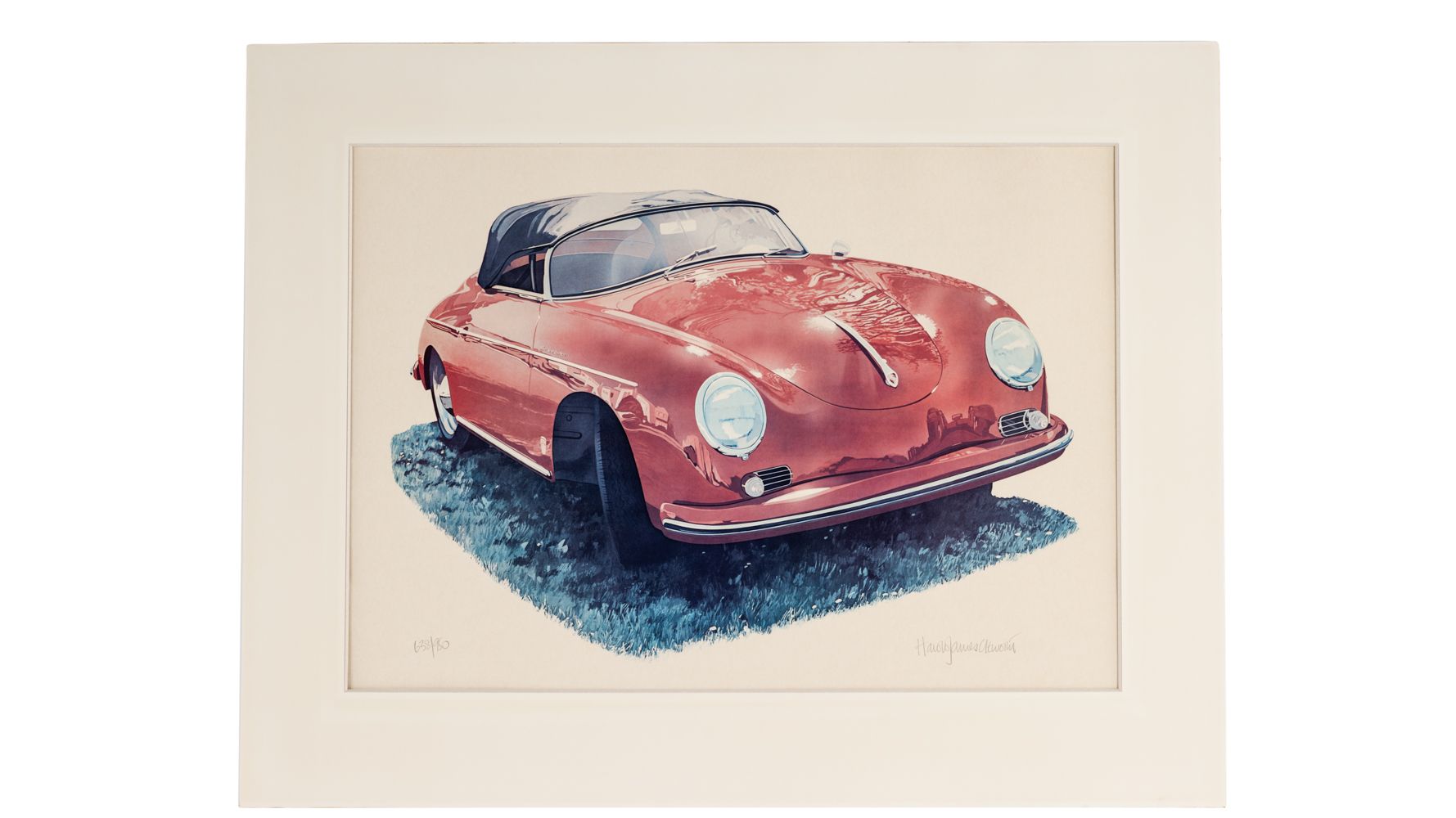1956 Porsche Speedster 356 Lithograph No. 638 of 950, Signed by
