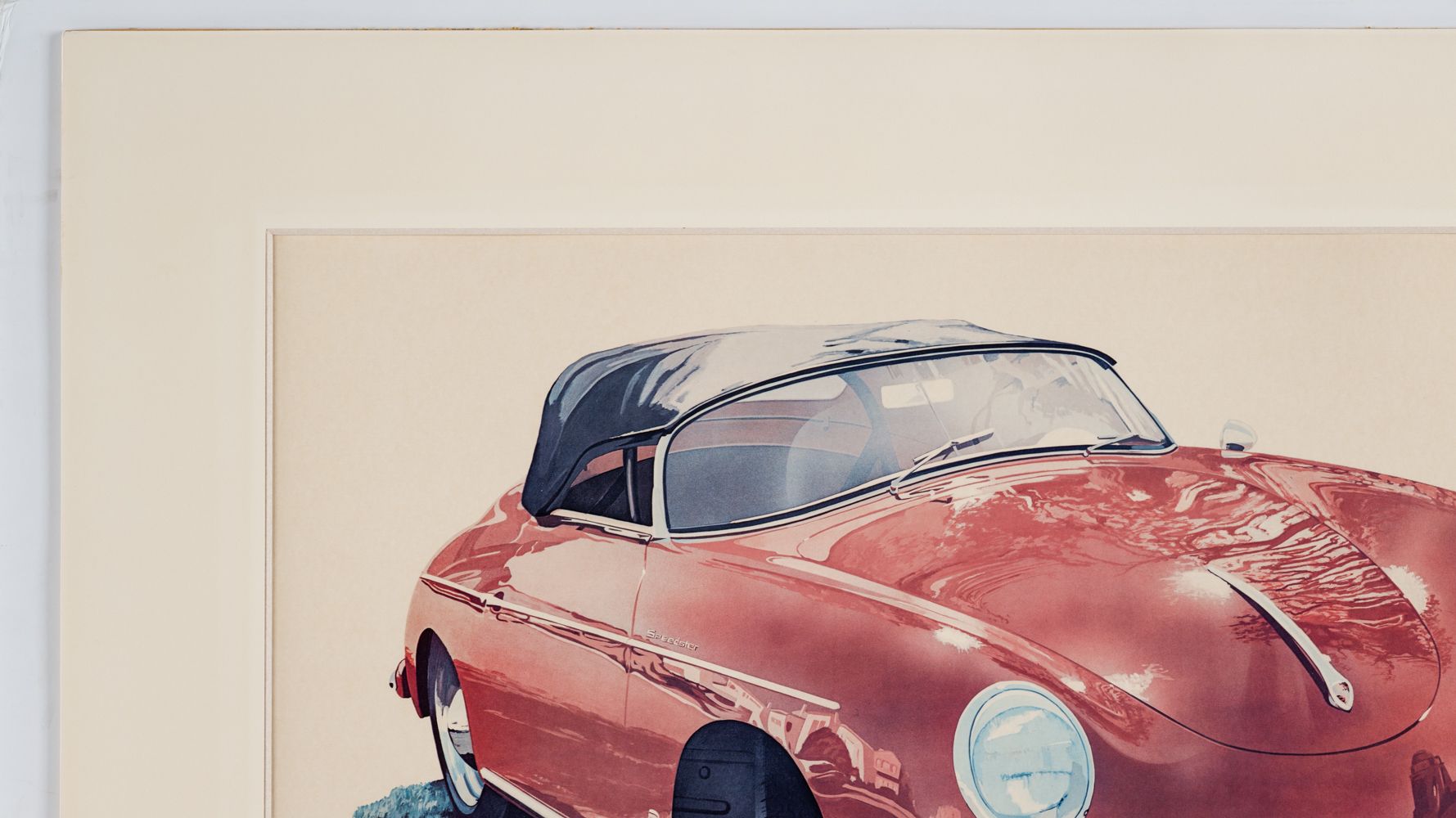 1956 Porsche Speedster 356 Lithograph No. 638 of 950, Signed by