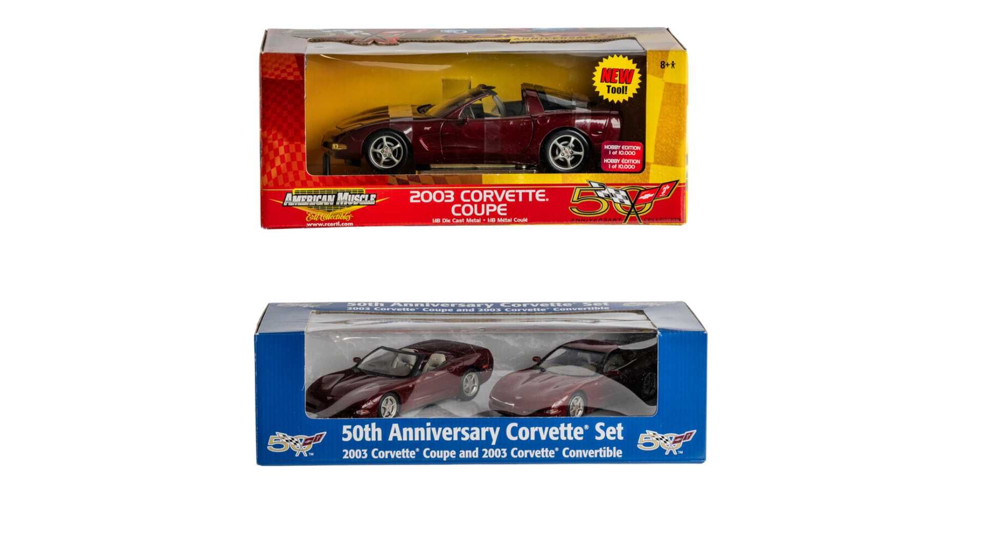 2003 50th Anniversary Corvette Set & Corvette Coupe Hobby Edition Auction |  Mecum On Time