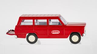 Late 1960s Tonka Jeep Wagoneer with Trailer & Corvette