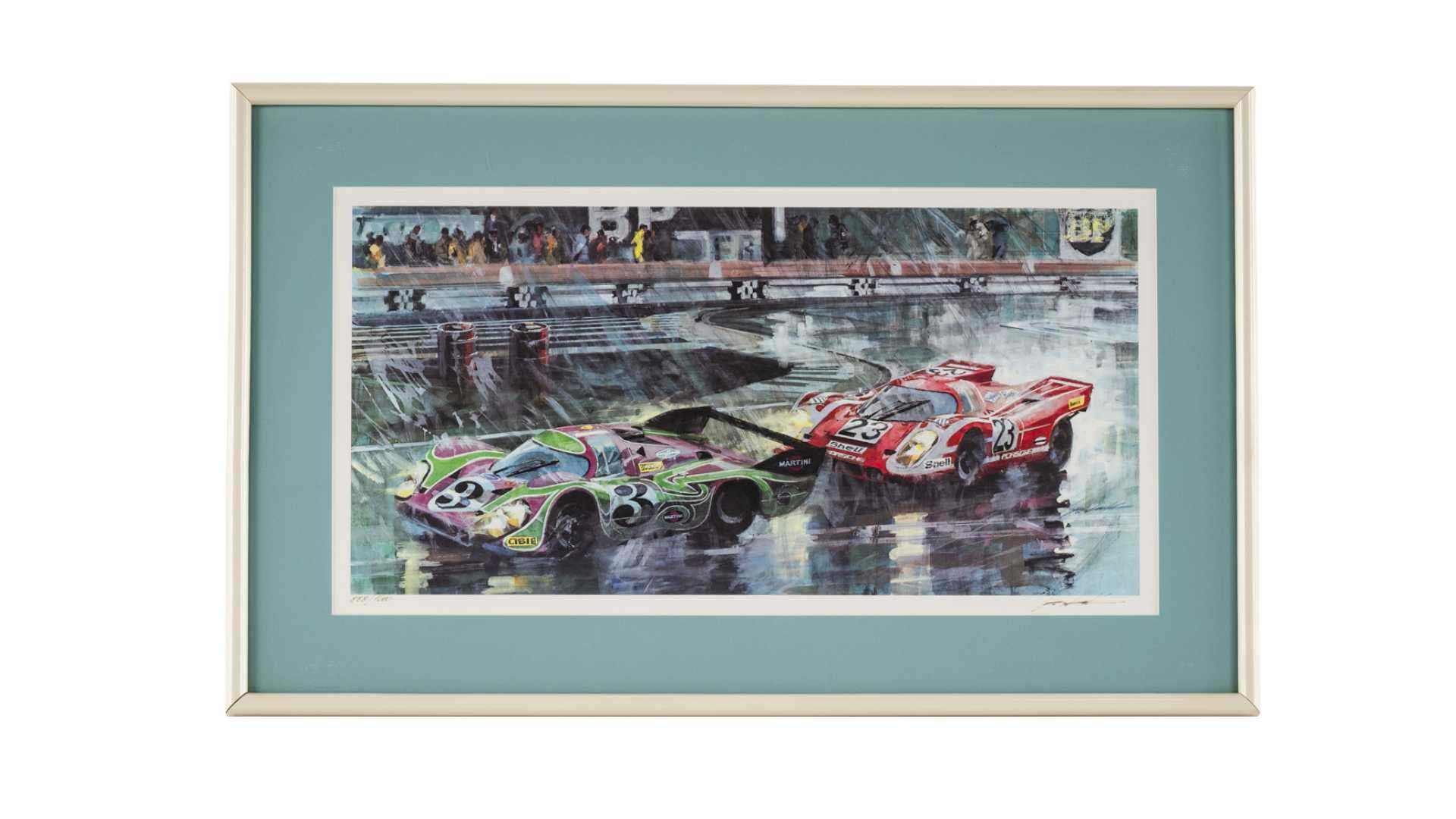 Le Mans Porsche Double Victory Print No. 888 of 1600, Signed by