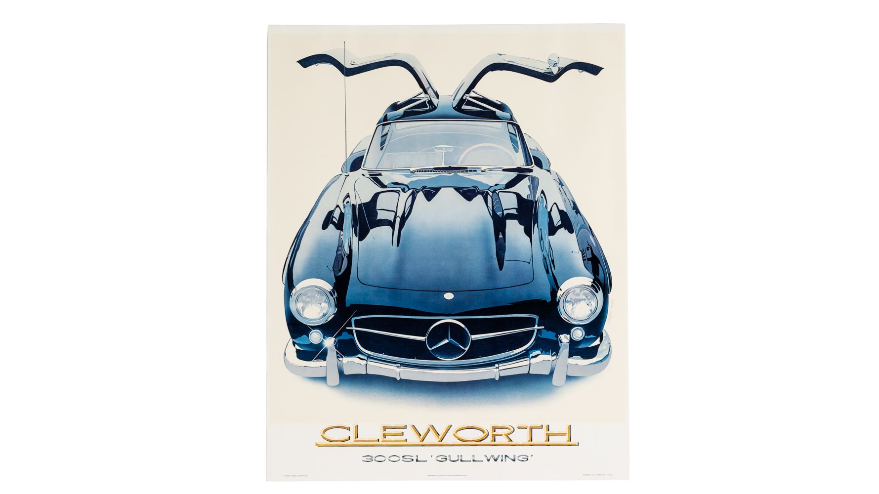 1955 Mercedes 300SL 'Gullwing' Lithograph, Artwork by Harold James