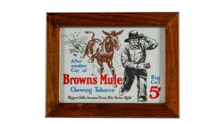 Brown's Mule Framed Advertisement Auction