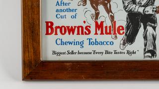 Brown's Mule Framed Advertisement Auction