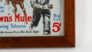 brown mule chewing tobacco Brown's Mule Framed Advertisement Auction