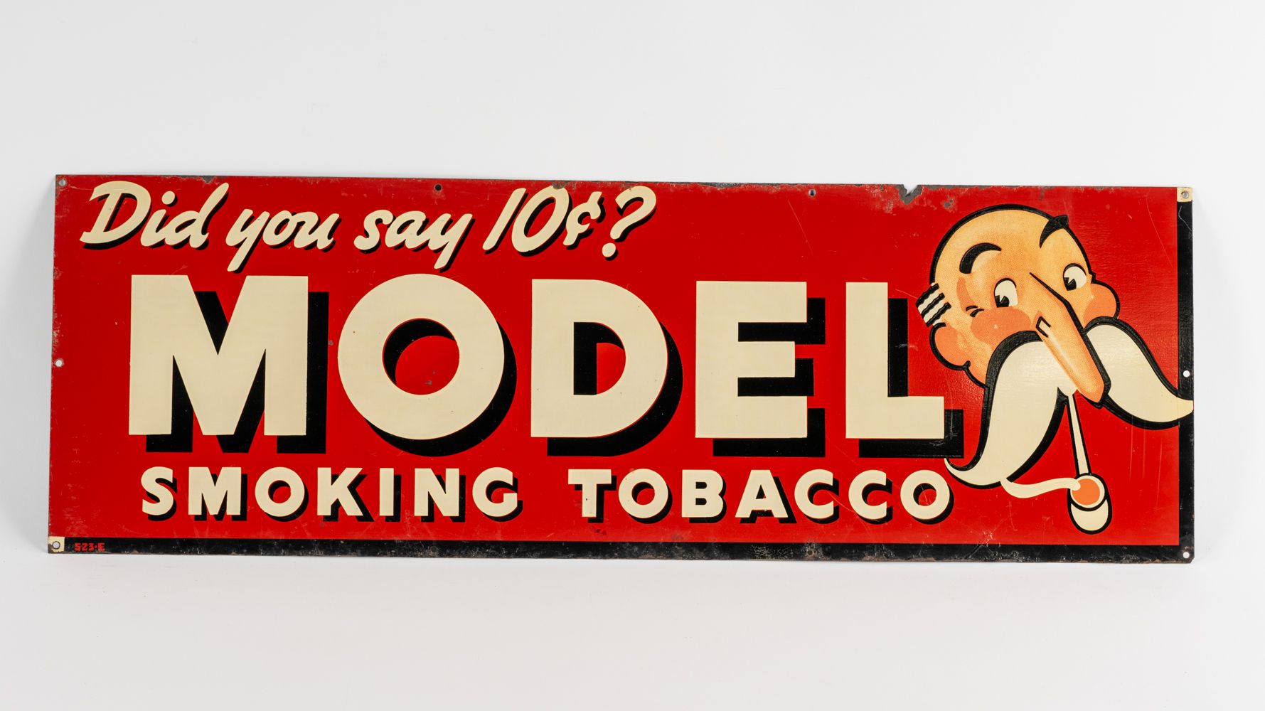 model tobacco sign 1940s Model Tobacco Single-Sided Tin Sign Auction