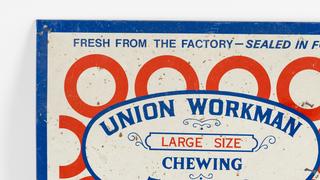 Union Workman Chewing Tobacco Single-Sided Tin Sign Auction