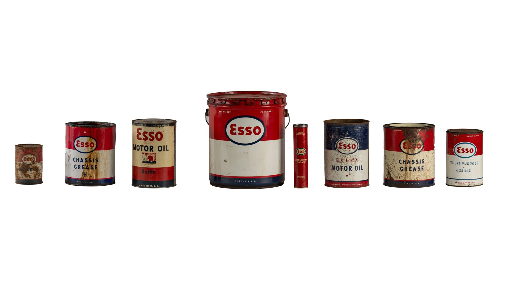 Esso 35-Lb. Pen-O-Led Bucket, 10-Lb. Chassis Grease Cans & More