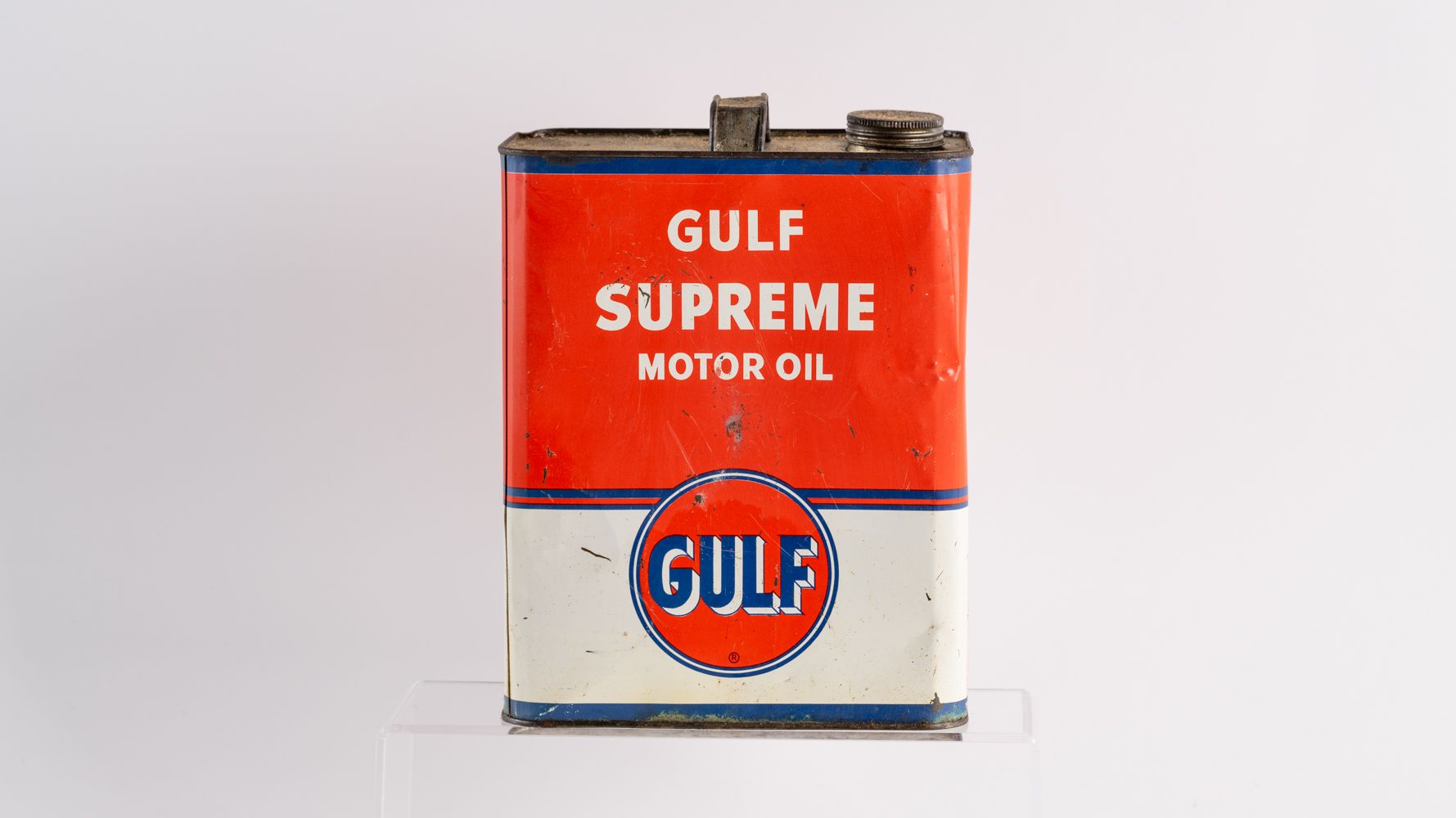 Supreme Motor Oil 2ガロンWestern Auto オイル缶 Gulf 2-Gallon Supreme Oil Motor Oil Can, No-Nox Horsepower Horse