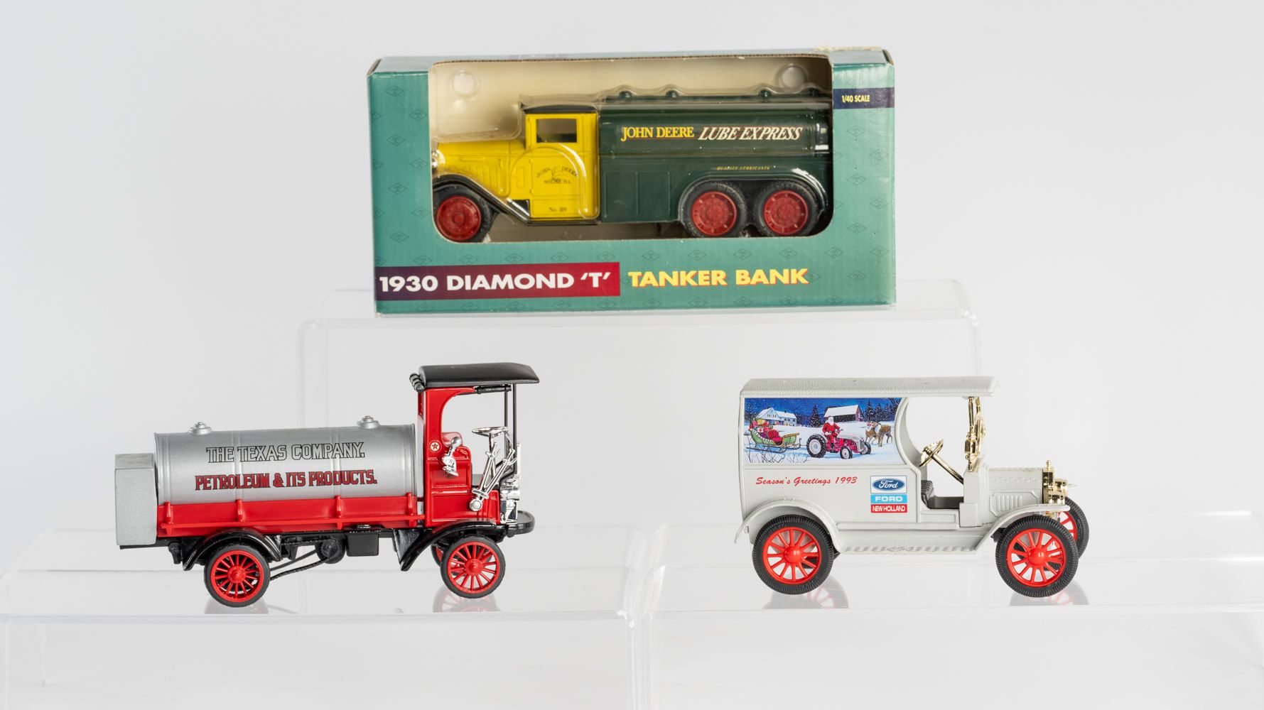 The Texas Company John Deere and New Holland Die Cast Coin Bank