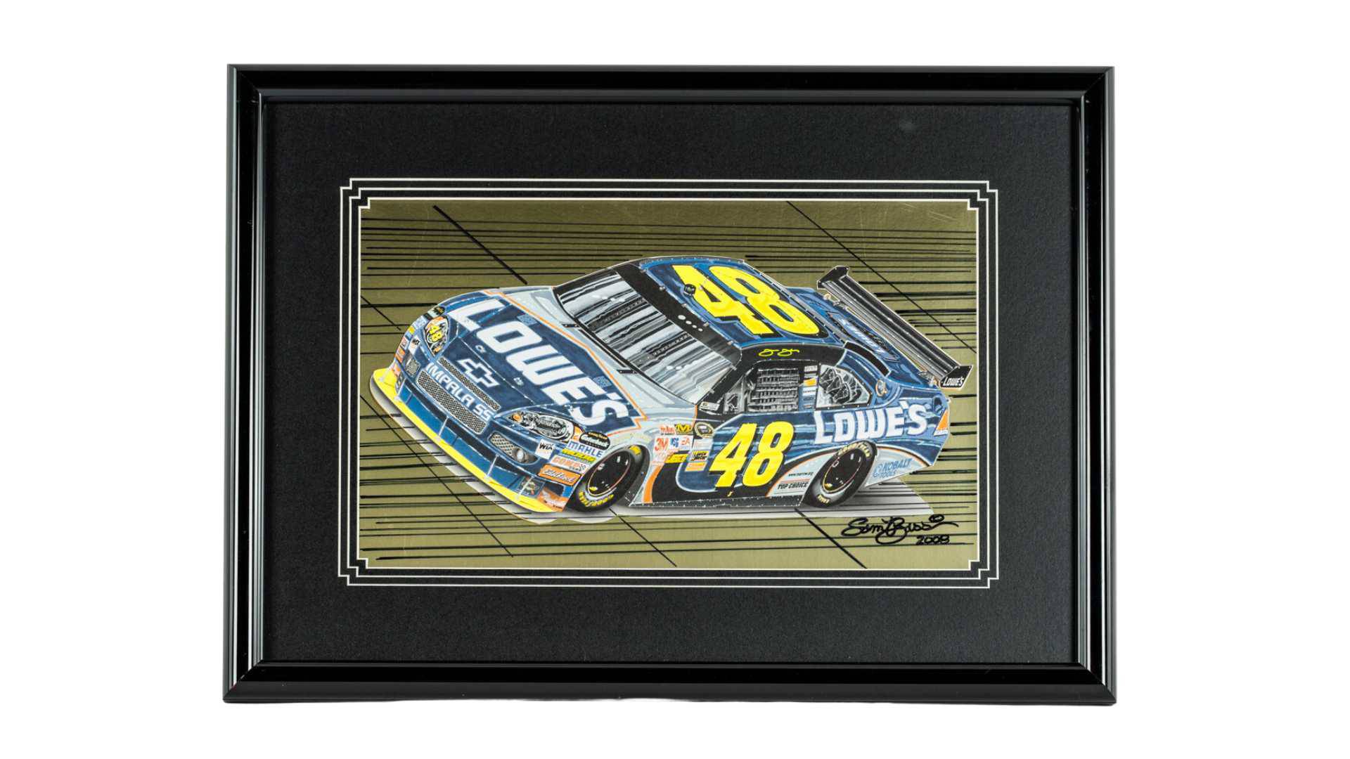 Original 2009 No. 48 Jimmie Johnson, Signed by Artist, Sam Bass