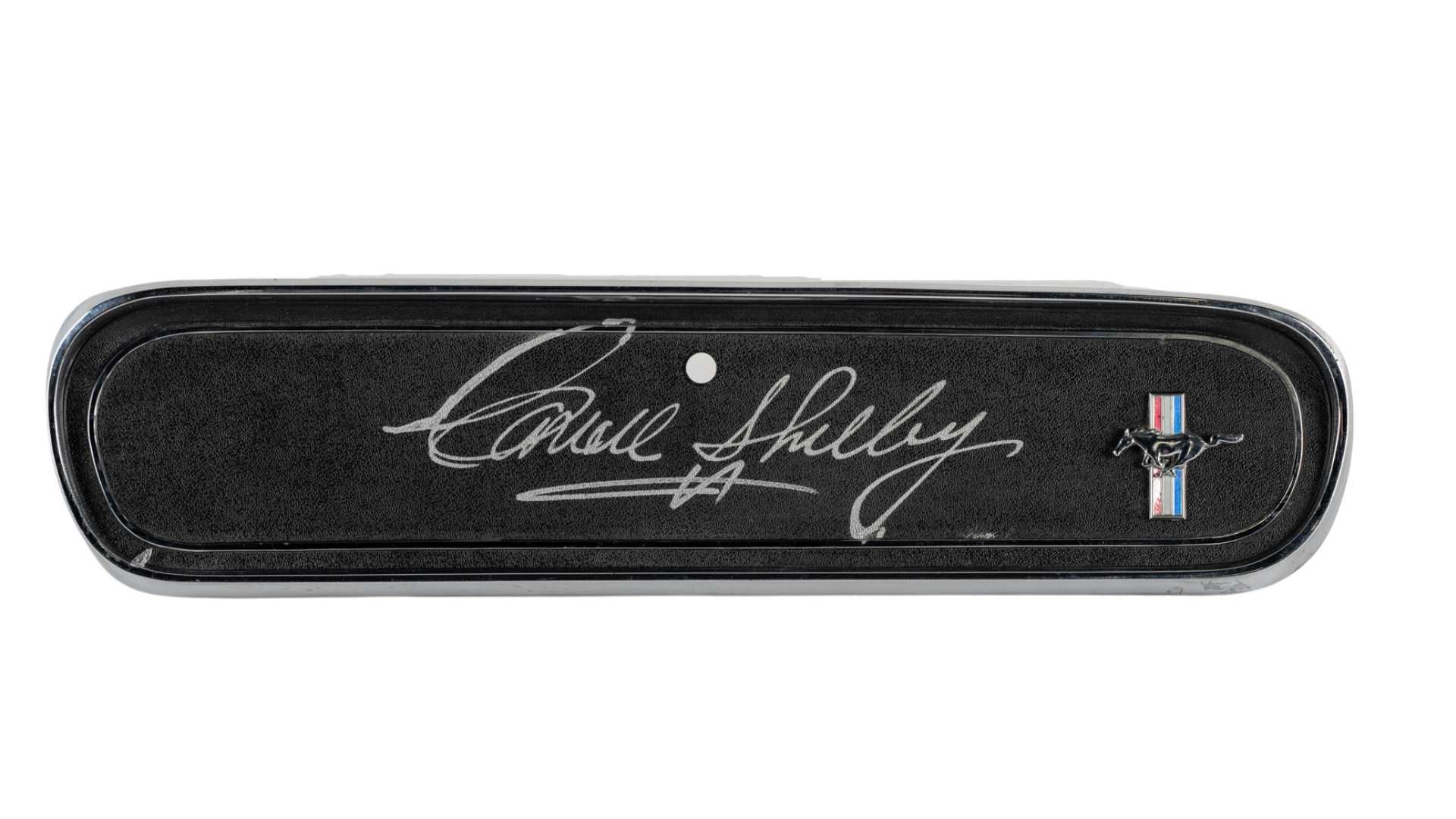 1966 Shelby GT350 Glovebox Door Signed by Carroll Shelby Auction