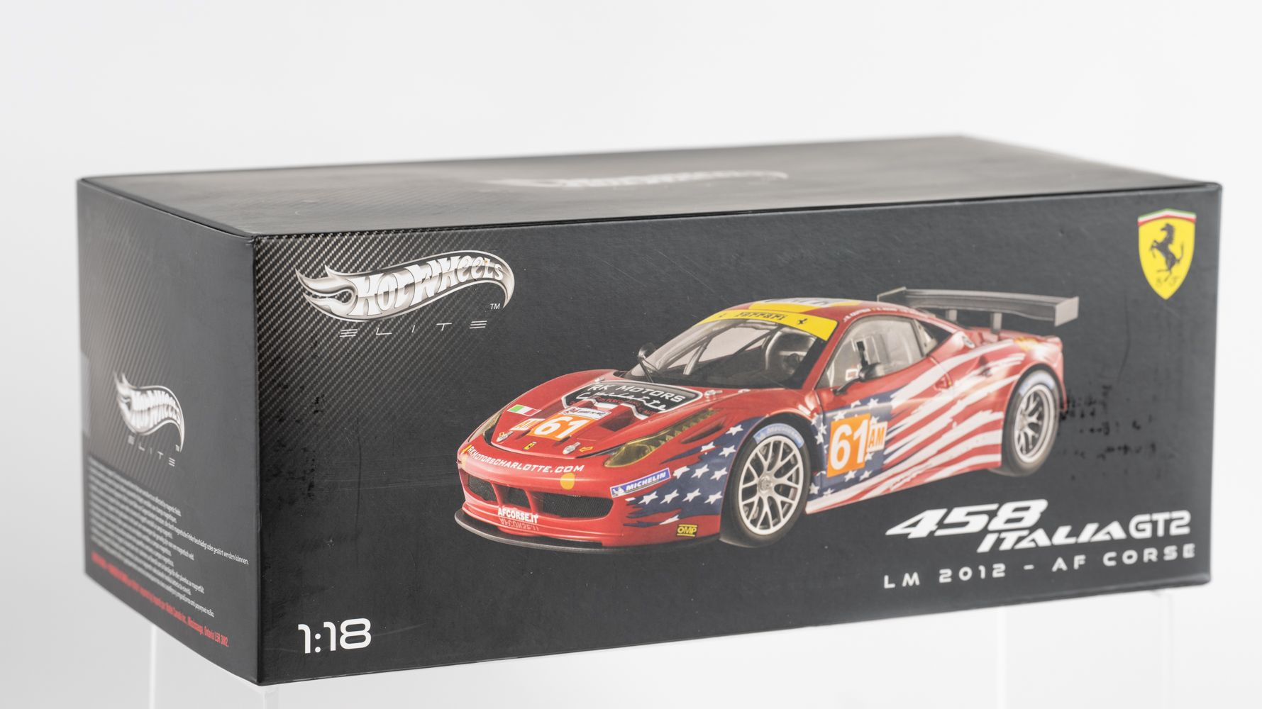Hot Wheels Ferrari 458 Italia GT2 Red 1:18 Scale Die-Cast