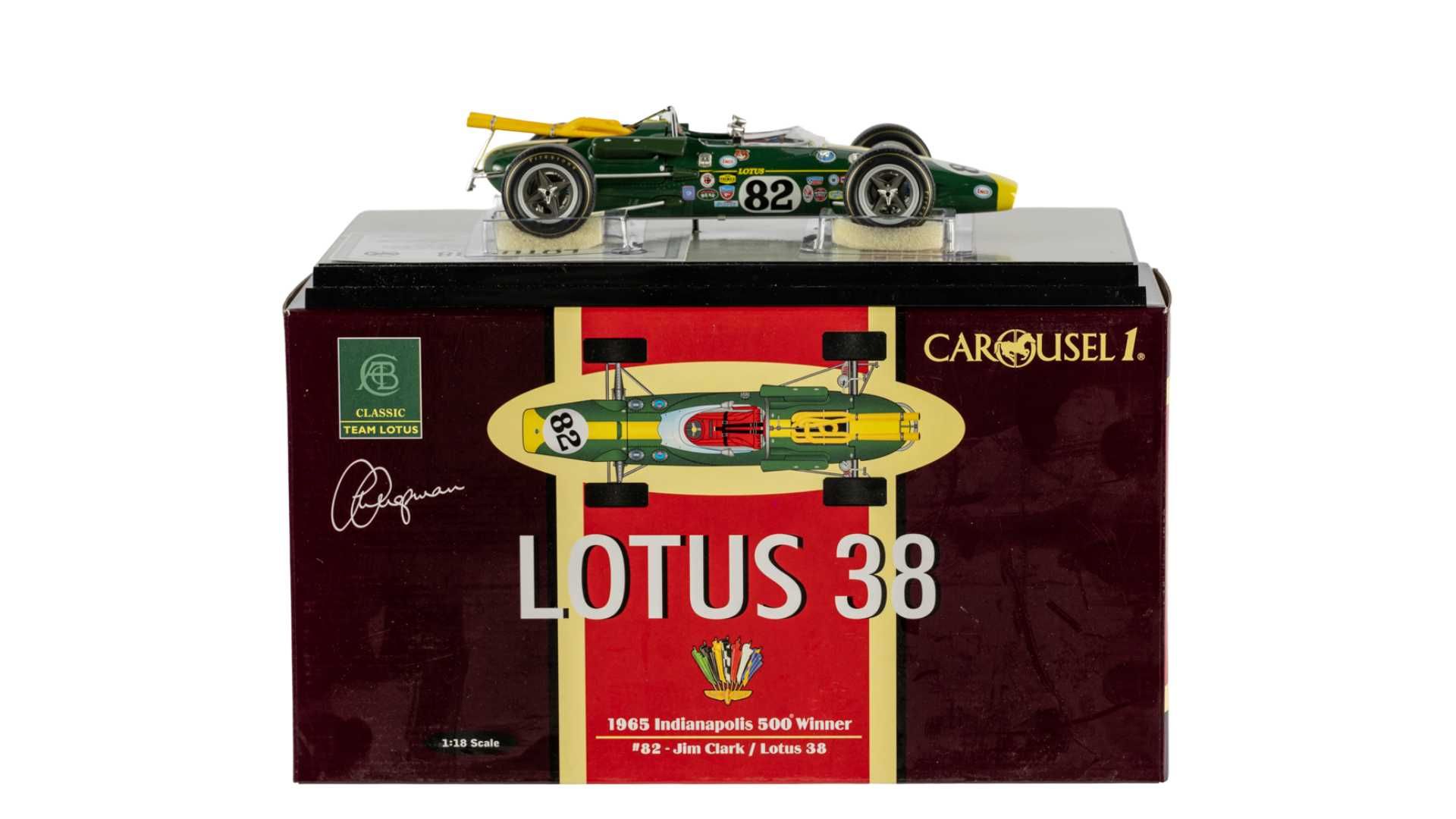 Jim Clark, 1965 Carousel 1 Lotus 38 #82 Indy Winner Scale Model