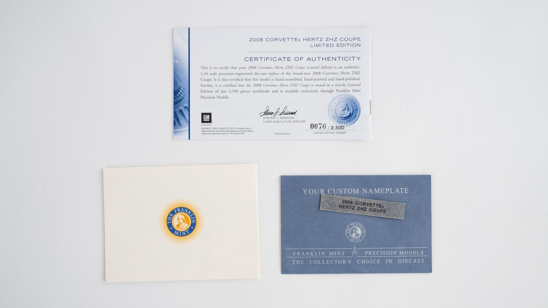 The Franklin Mint 2008 Corvette Hertz ZHZ Coupe, Limited Edition