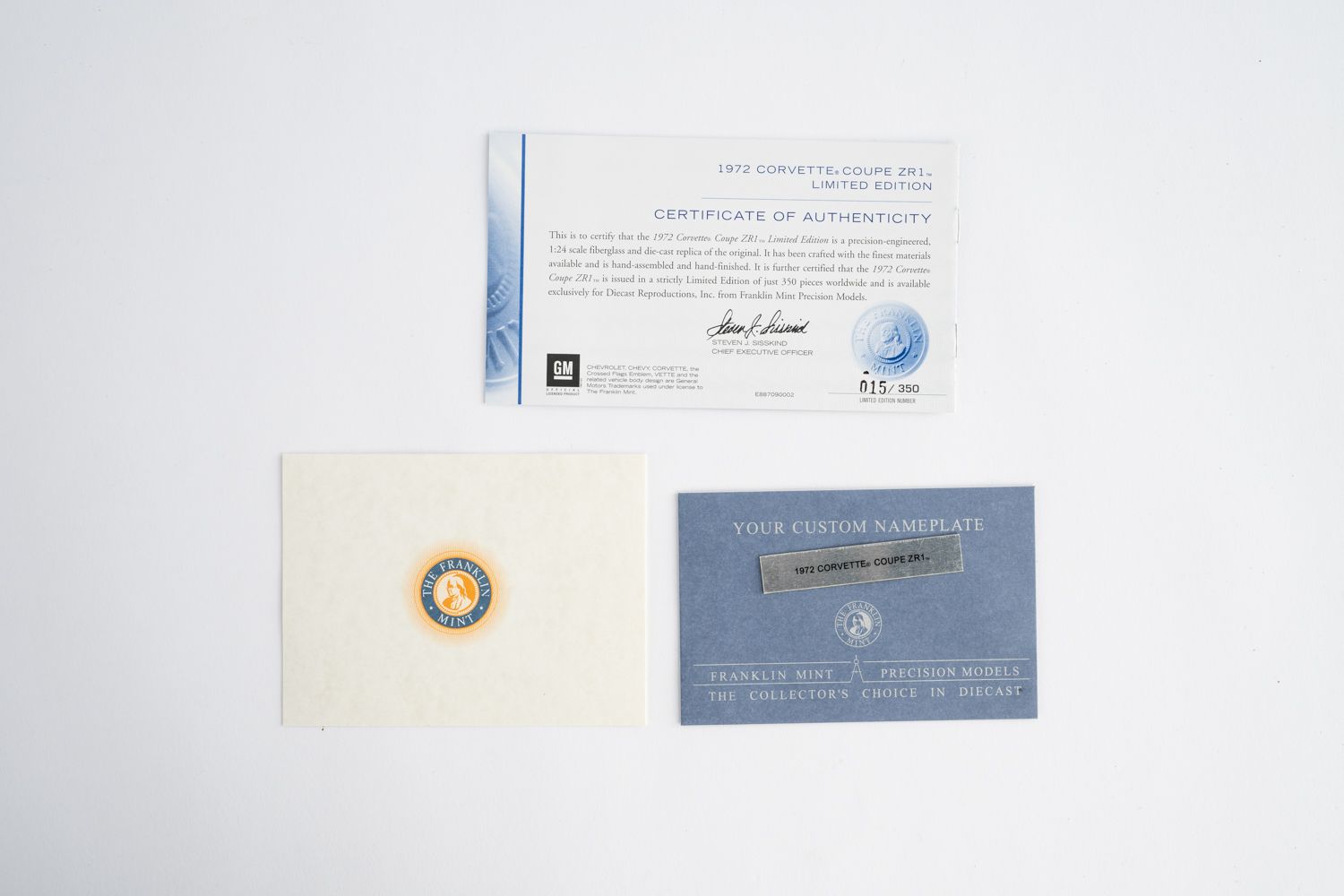 The Franklin Mint 1972 Corvette Coupe ZR1, Limited Edition Auction