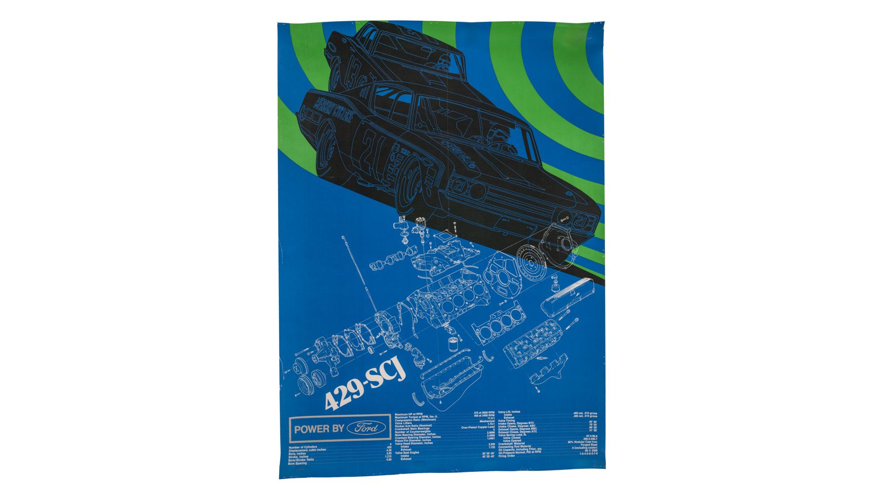 1970 Powered By Ford 429SCJ Showroom Poster Auction | Mecum On Time