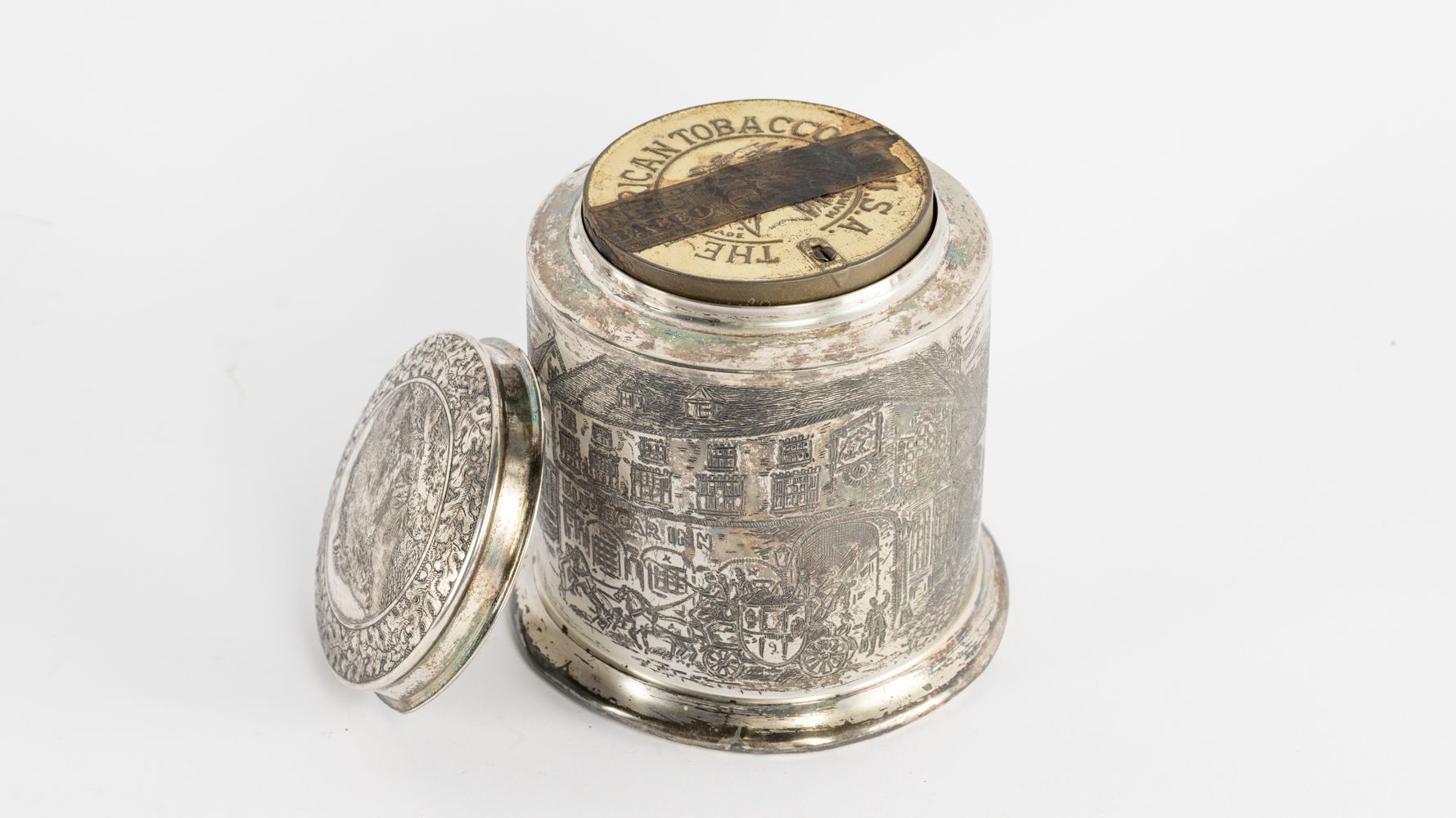 blue boar rough cut tobacco tin 1890s Reed & Barton Blue Boar Silver-Plated Humidor & 1910 Tobacco Tin  Auction