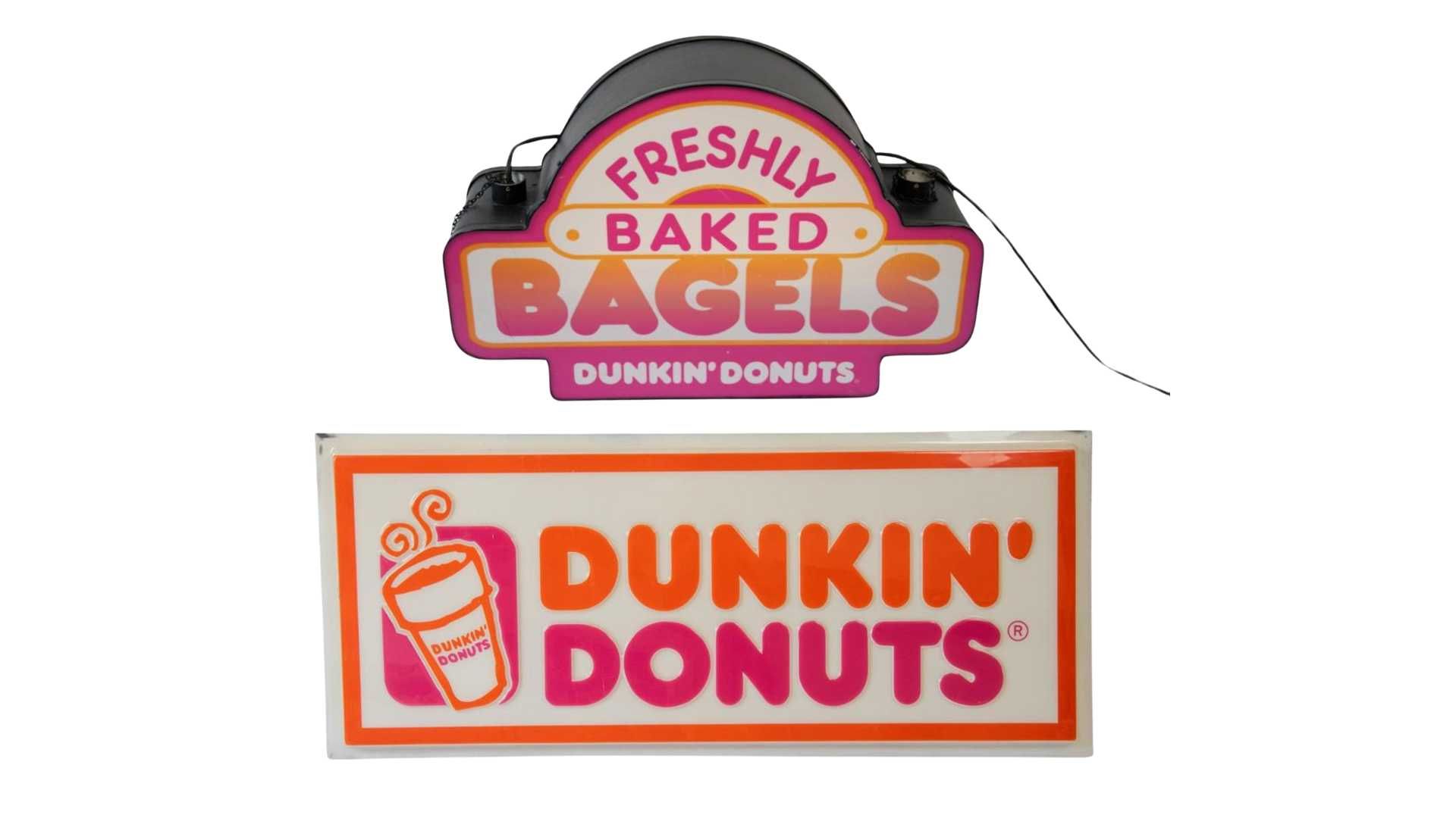 Dunkin' Donuts Light-Up Sign & Single-Sided Plastic Sign