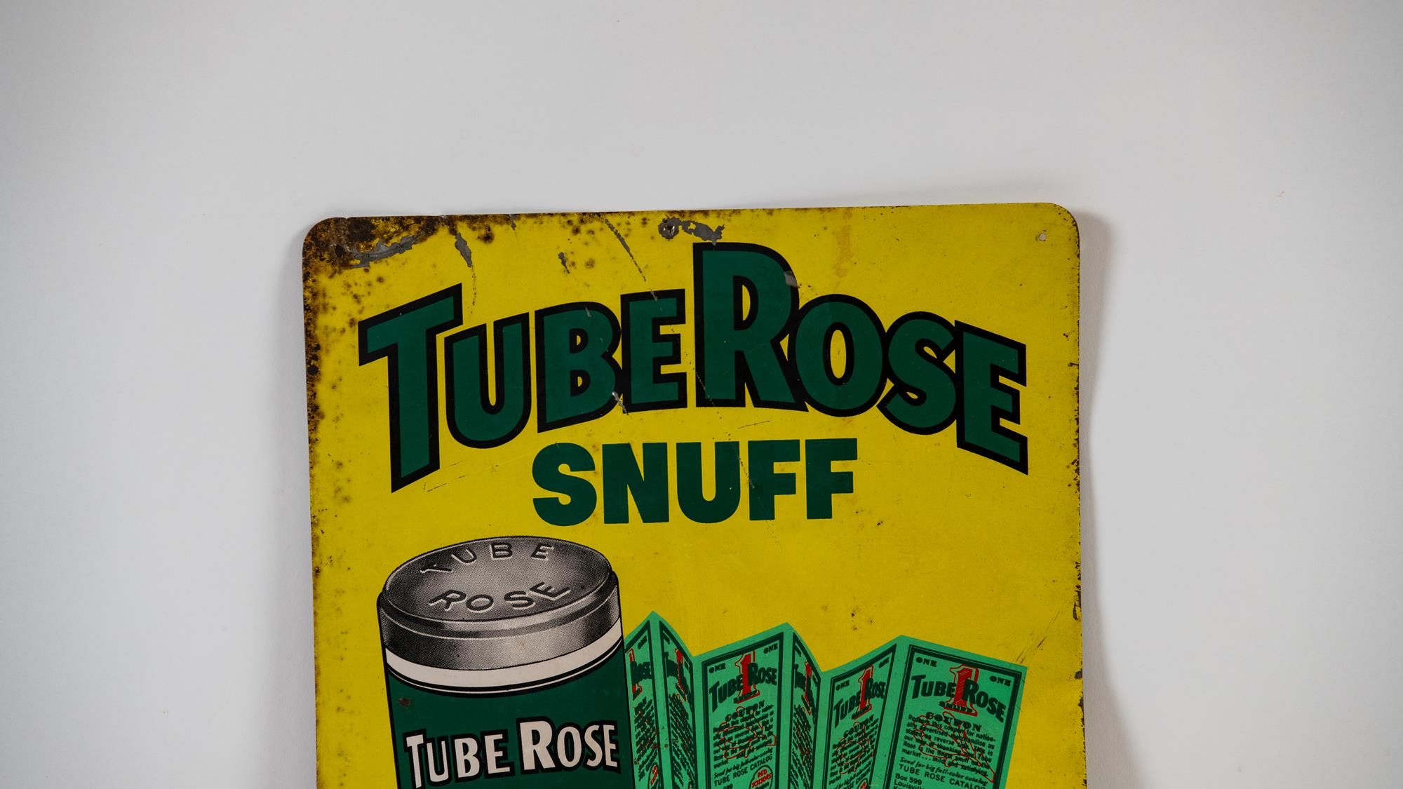 tuberose tobacco TubeRose Snuff Single-Sided Tin Sign Auction