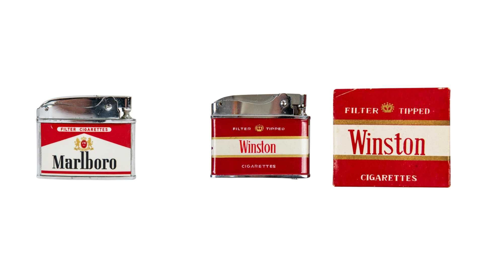 Marlboro & Winston Cigarettes Advertising Lighters Auction