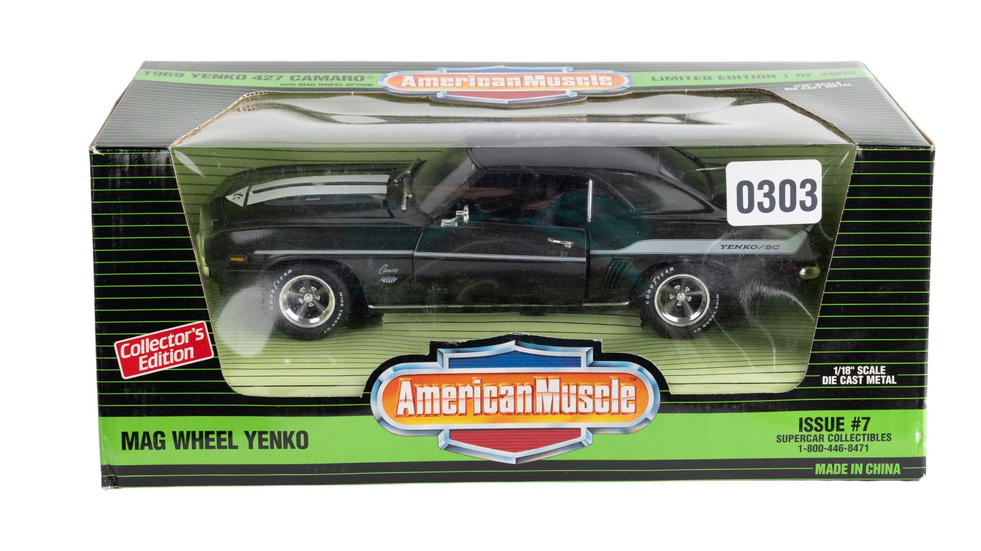 Ertl 1:18 1969 Camaro 'Mag Wheel Yenko' Die-Cast Model, Fathom