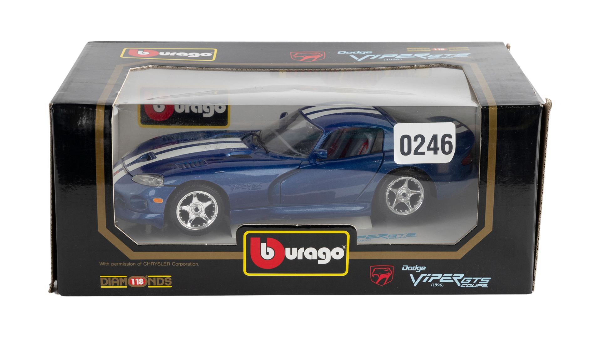 Bburago 1:18 Dodge Viper Die-Cast Model, Blue Auction | Mecum On Time