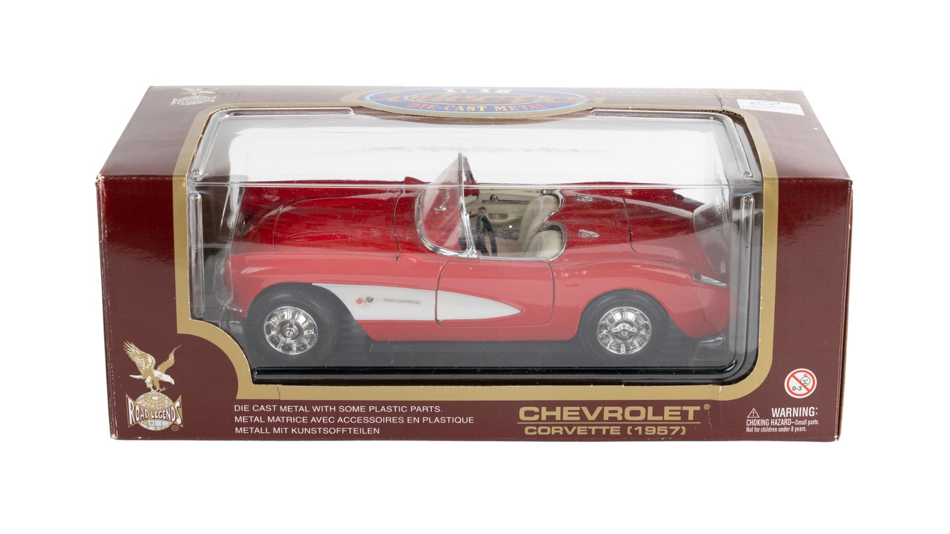 Road Legends 1:18 1957 Chevrolet Corvette Die-Cast Model, Red