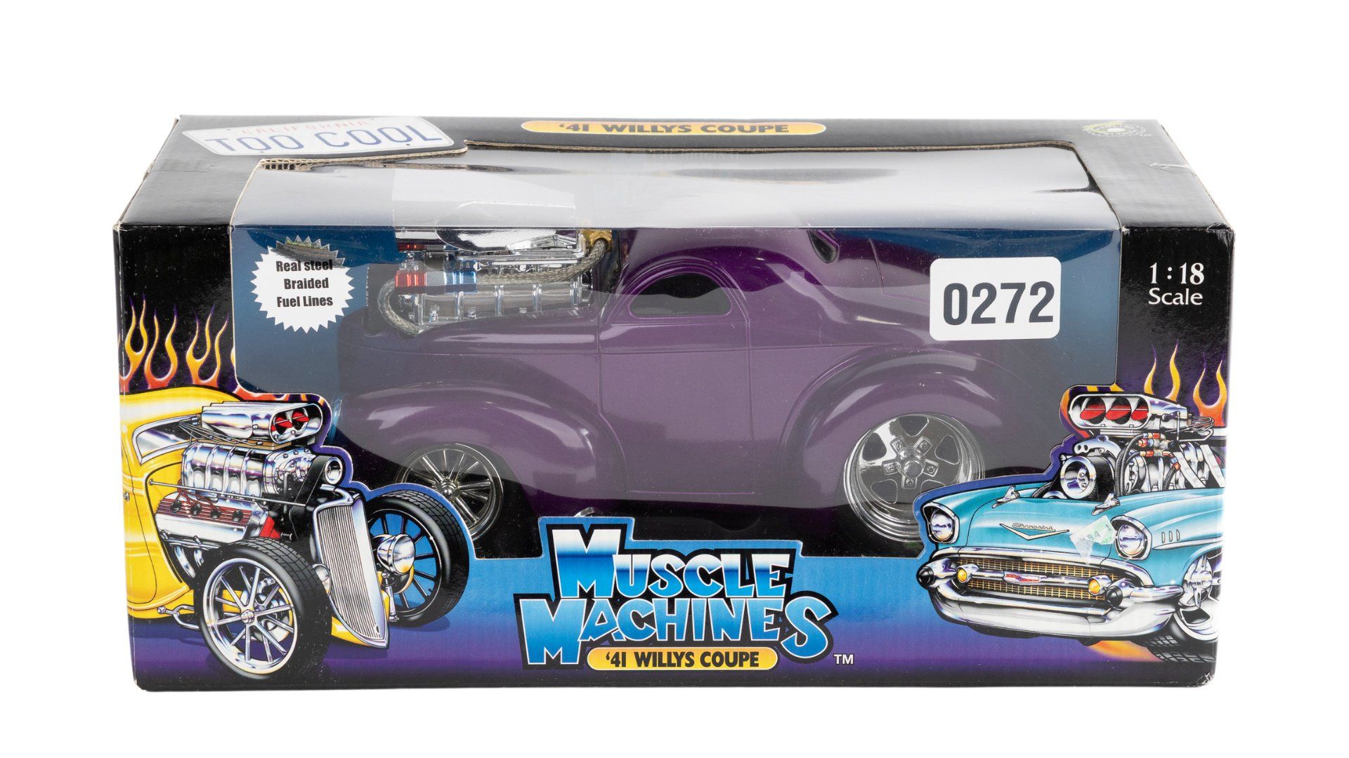 Muscle Machines 1:18 '41 Willys Coupe Die-Cast Model, Purple