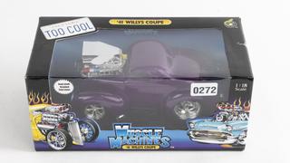 Muscle Machines 1:18 '41 Willys Coupe Die-Cast Model, Purple
