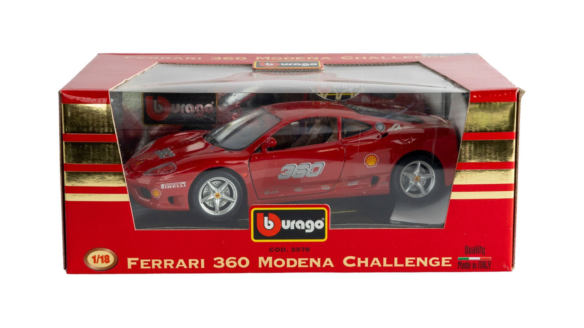 Bburago 1:18 Ferrari 360 Modena Challenge Die-Cast Model, Red