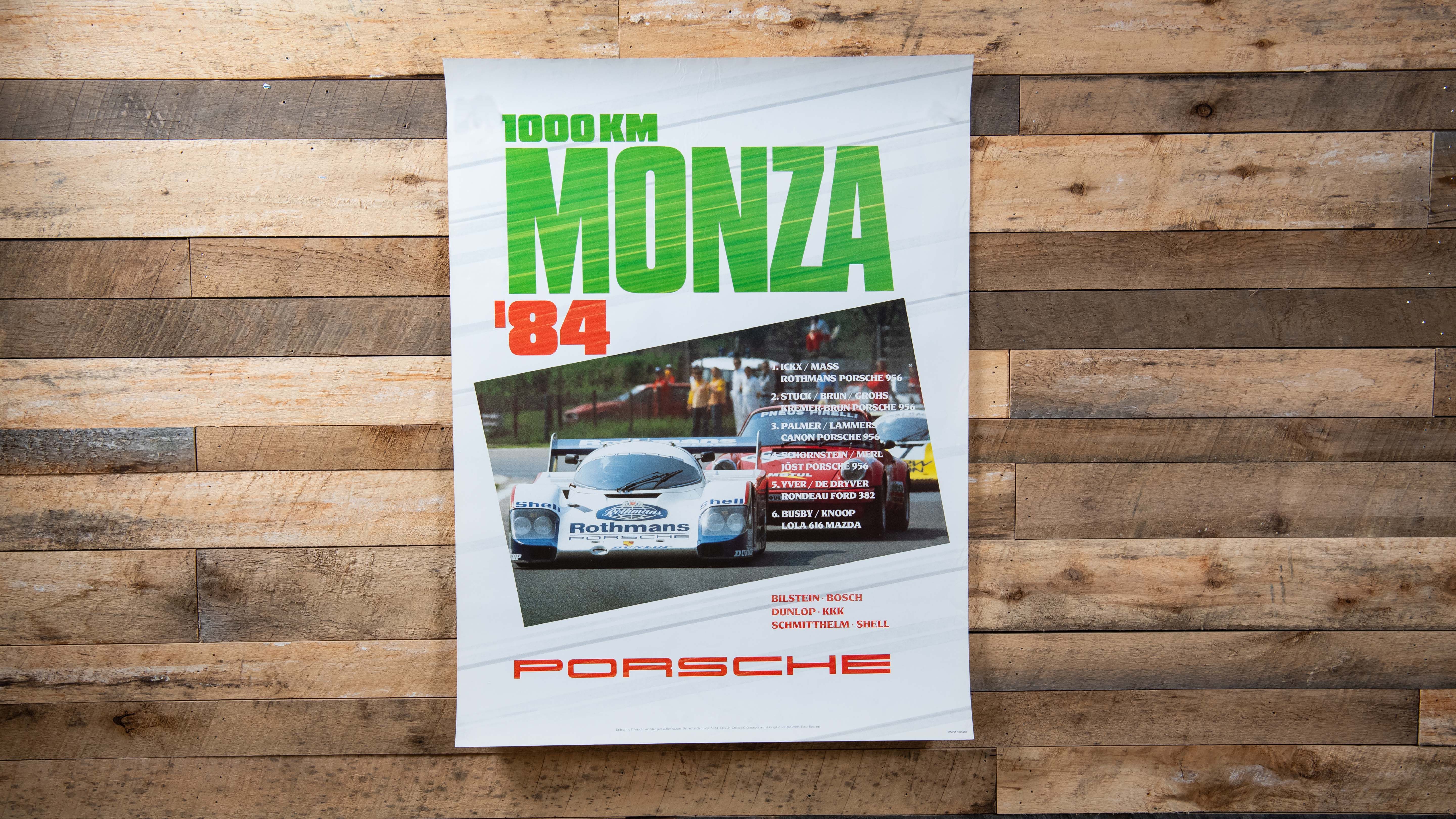 1984 1000 KM Monza Porsche Factory Poster, 30
