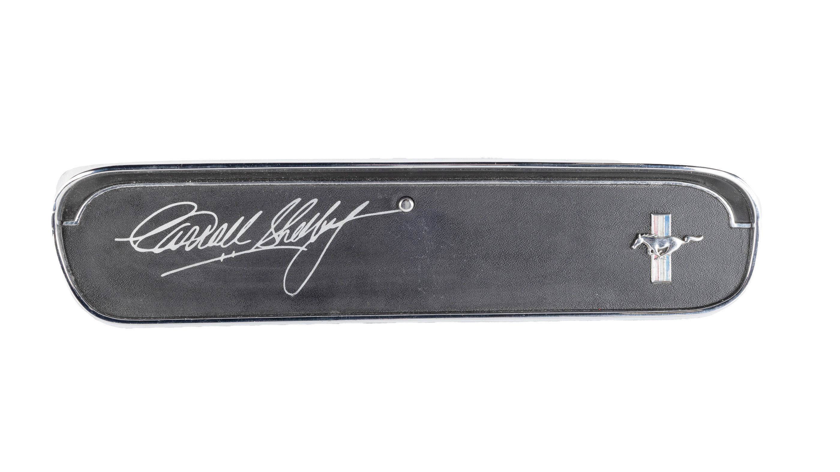 1965 Mustang Glovebox Door Signed by Carroll Shelby Auction